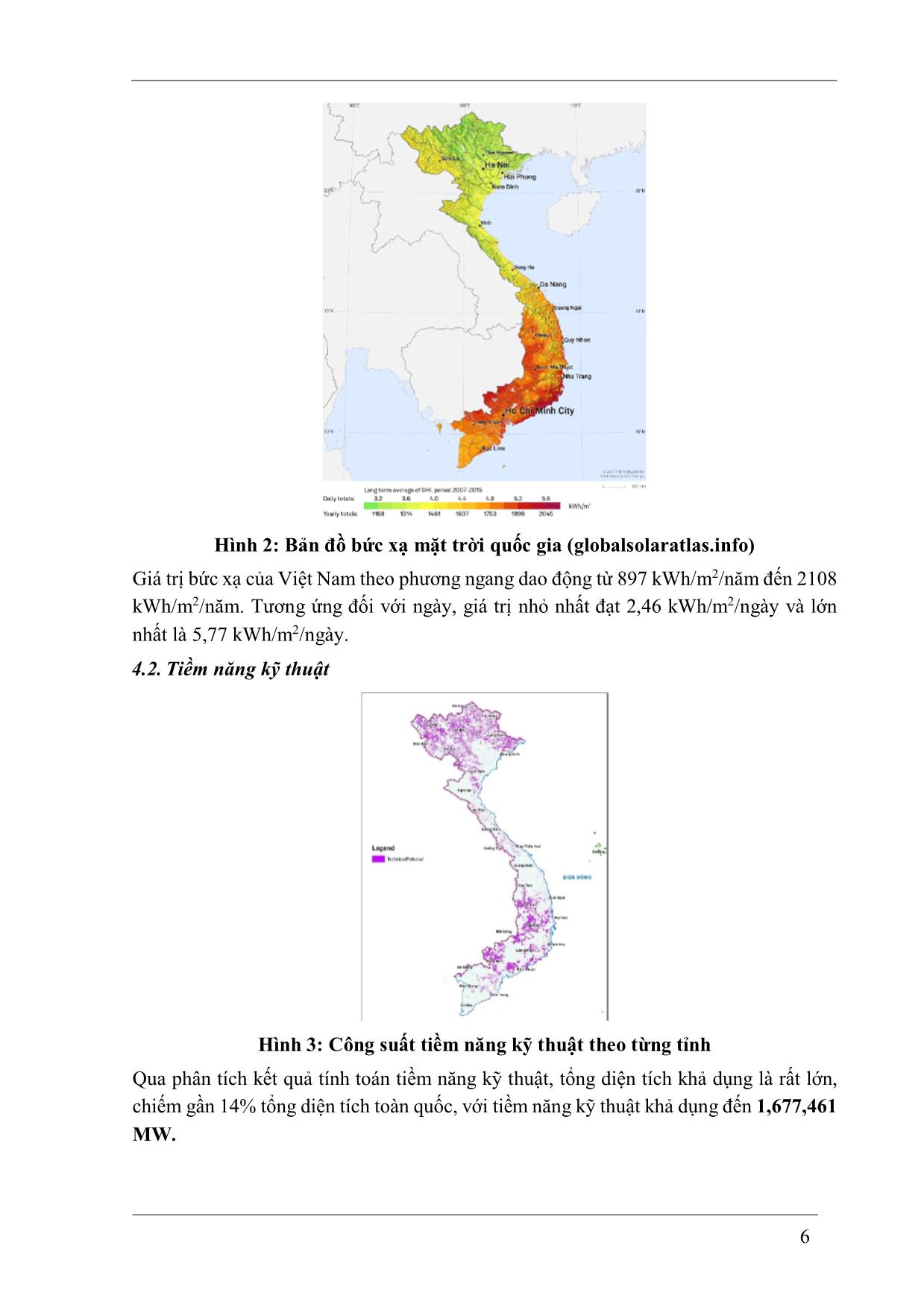 Đánh giá tiềm năng năng lượng mặt trời cho phát điện ở Việt Nam – triển vọng và nhận định trang 6