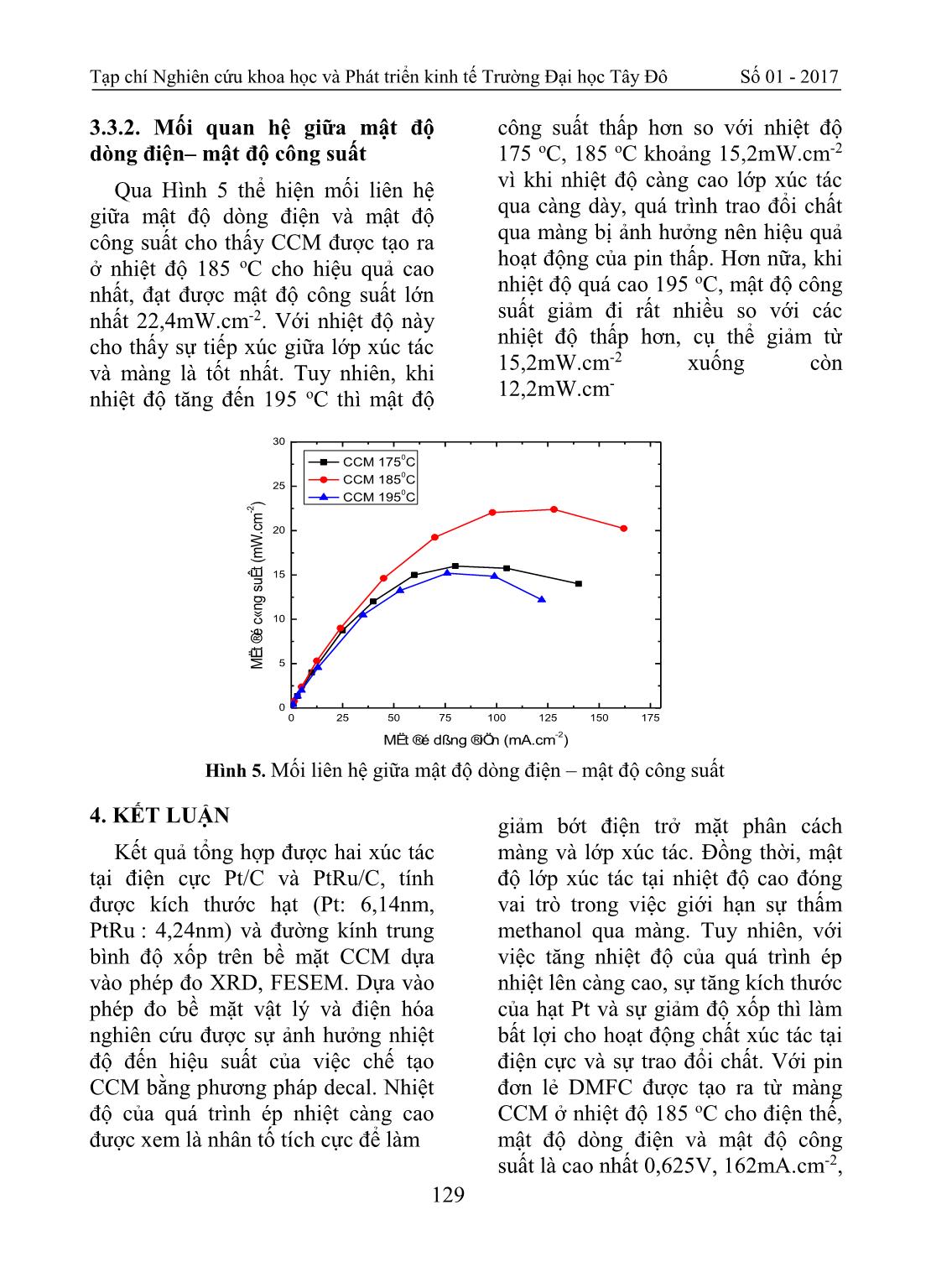 Chế tạo hạt nano Pt/C, Pt-Ru/C và ảnh hưởng của quá trình ép nhiệt trên hiệu suất của pin nhiên liệu dùng methanol trực tiếp trang 8