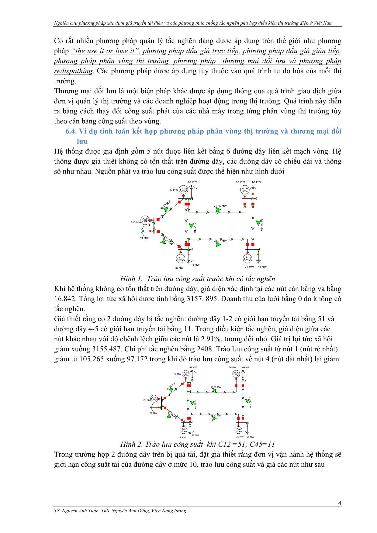 Nghiên cứu phương pháp xác định giá truyền tải điện và các phương thức chống tắc nghẽn phù hợp điều kiện thị trường điện ở Việt Nam trang 4