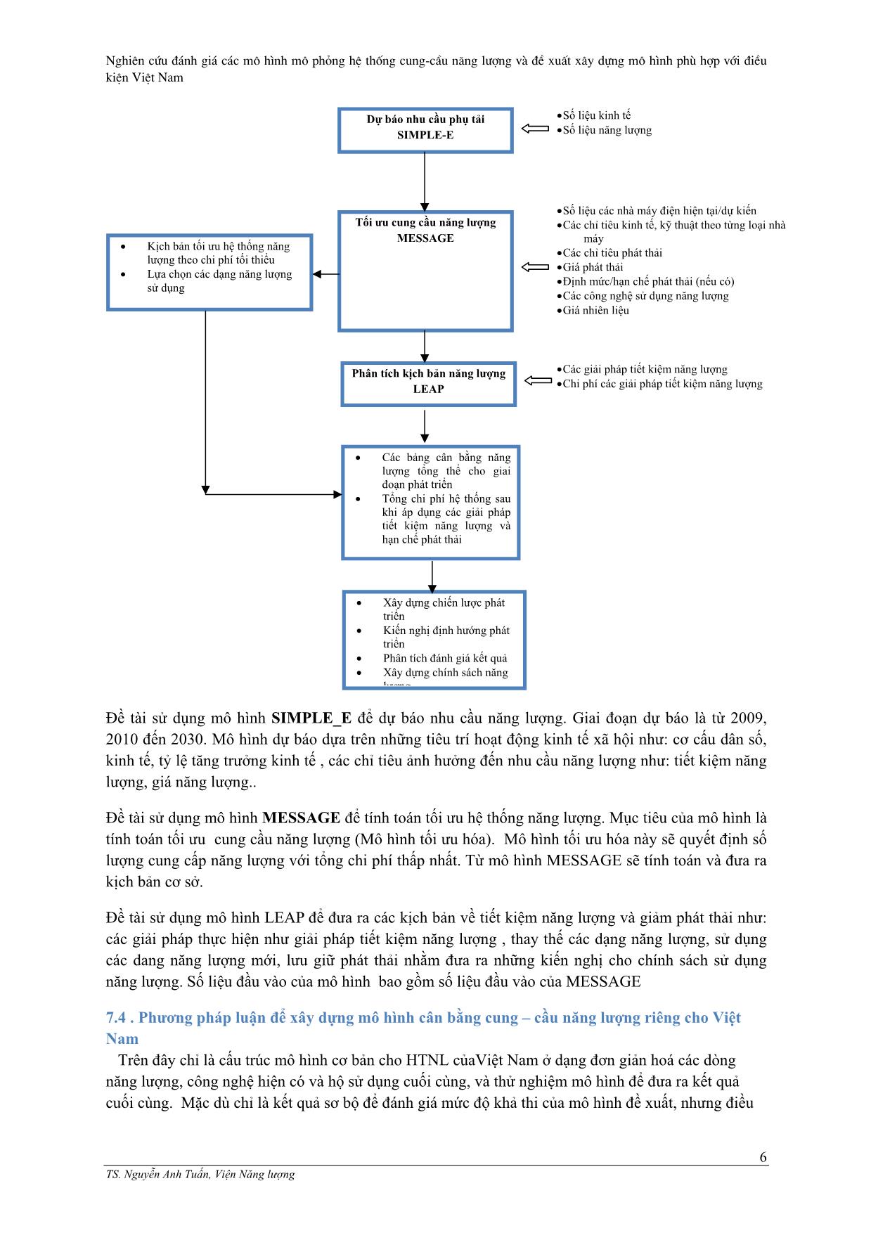 Nghiên cứu đánh giá các mô hình mô phỏng hệ thống cung - cầu năng lượng và đề xuất xây dựng mô hình phù hợp với điều kiện Việt Nam trang 6