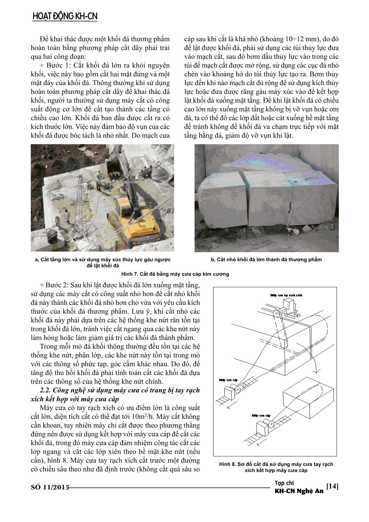 Giải pháp kỹ thuật công nghệ nâng cao hiệu quả khai thác đá khối ở Nghệ An trang 4