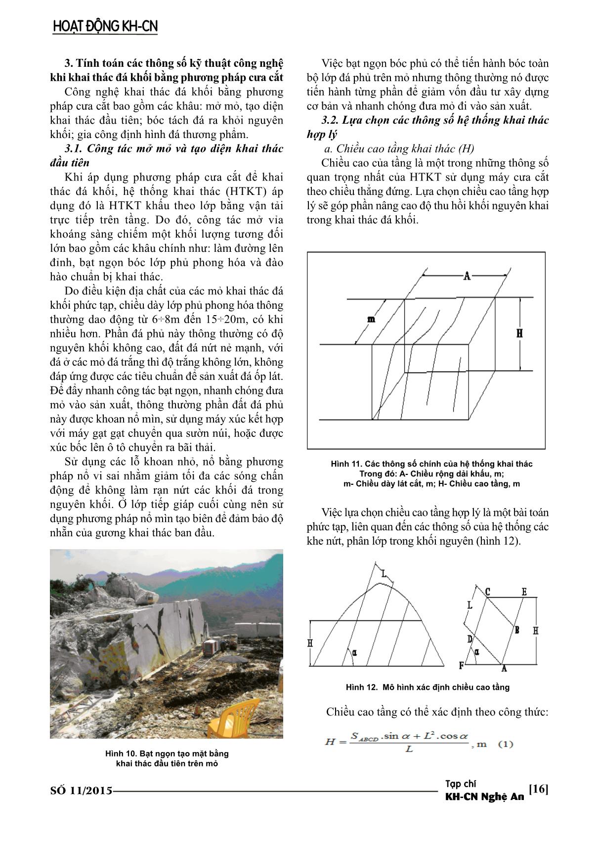 Giải pháp kỹ thuật công nghệ nâng cao hiệu quả khai thác đá khối ở Nghệ An trang 6