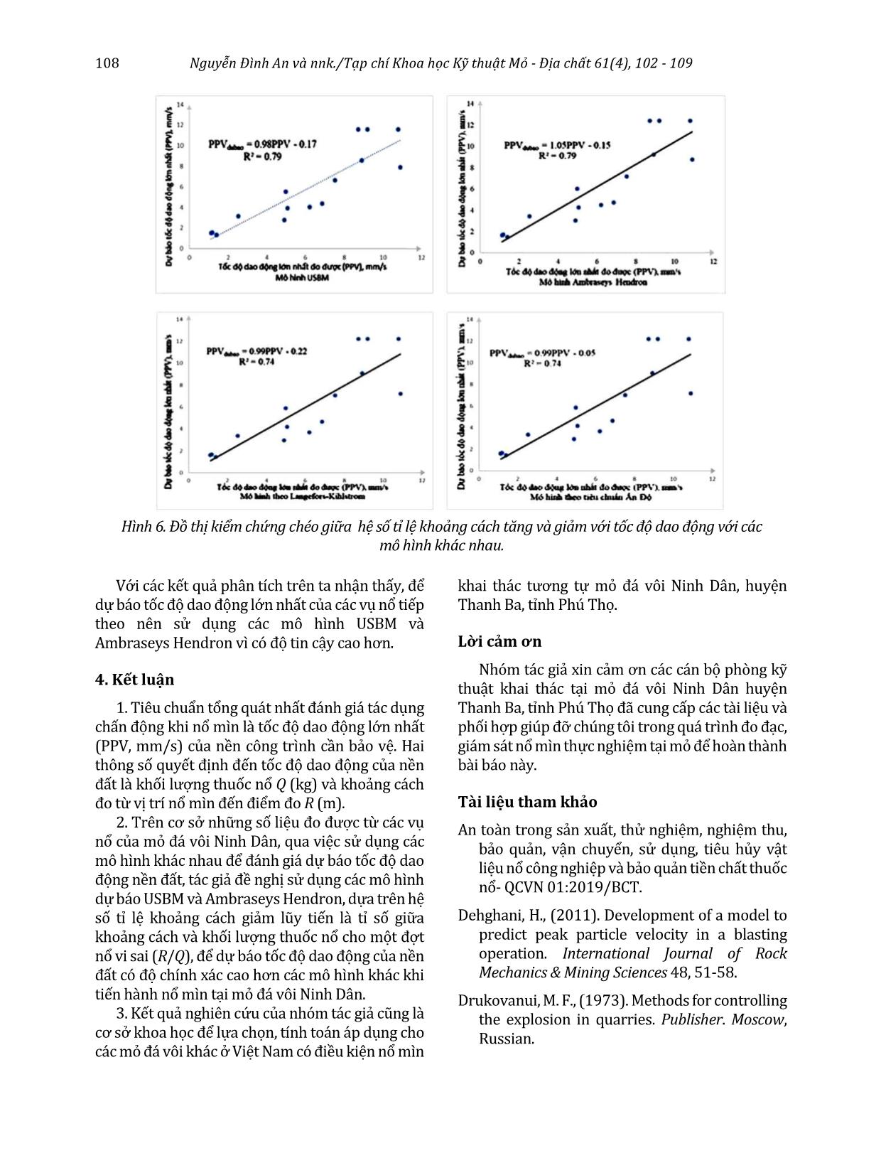 Đánh giá một số mô hình dự báo chấn động khi nổ mìn tại mỏ đá vôi Ninh Dân, huyện Thanh Ba, tỉnh Phú Thọ trang 7