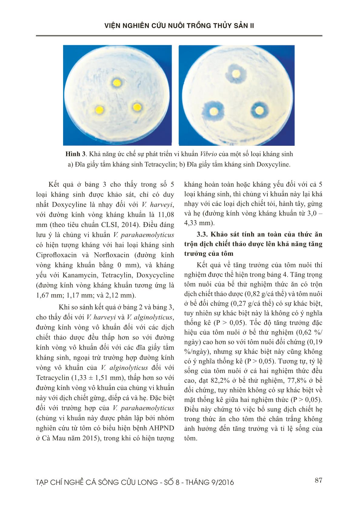 Khả năng ức chế tăng trưởng của Vibrio spp. bởi một số dịch chiết có nguồn gốc thảo dược trang 6