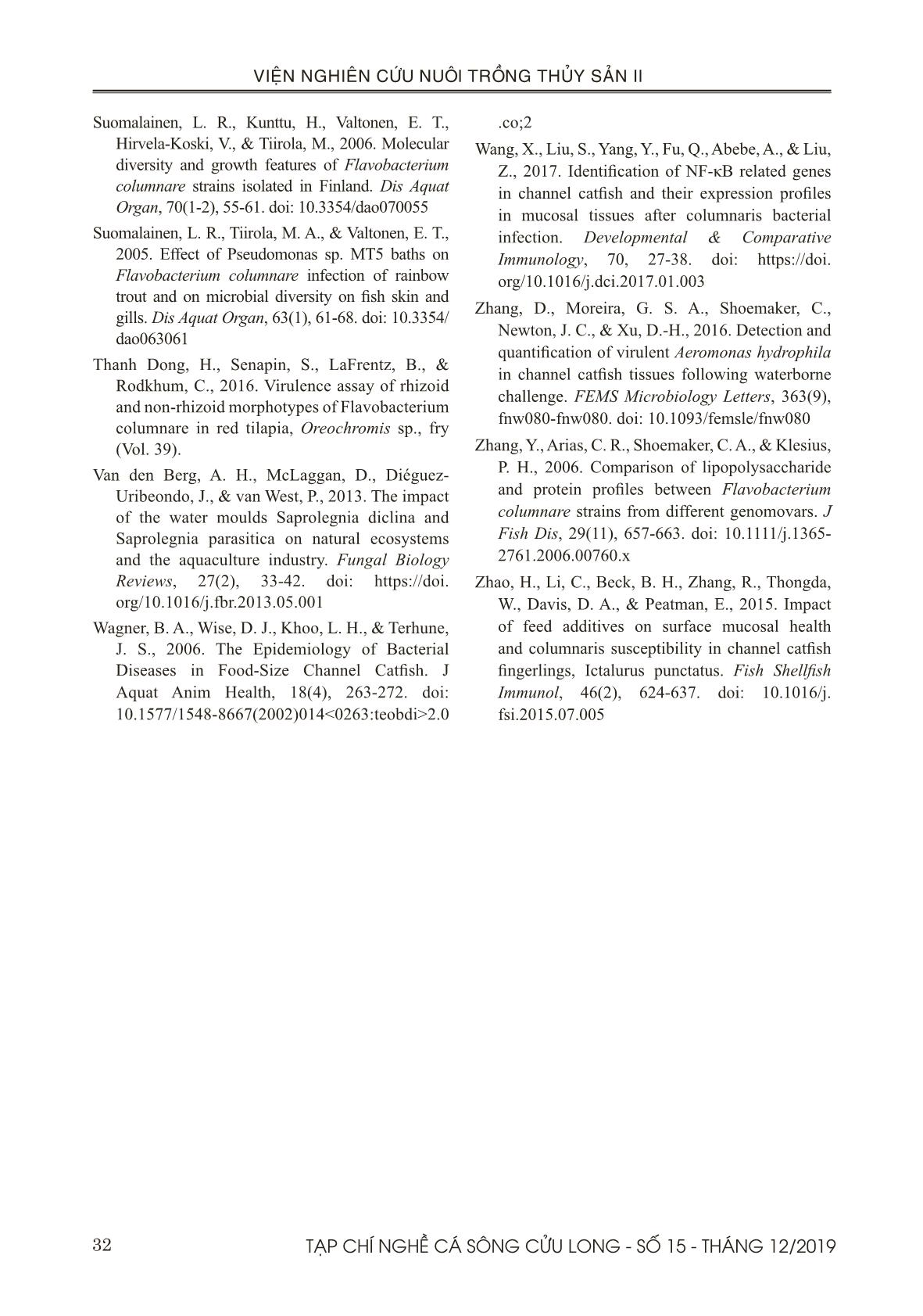 Tổng quan về bệnh Columnaris trên cá nước ngọt trang 9