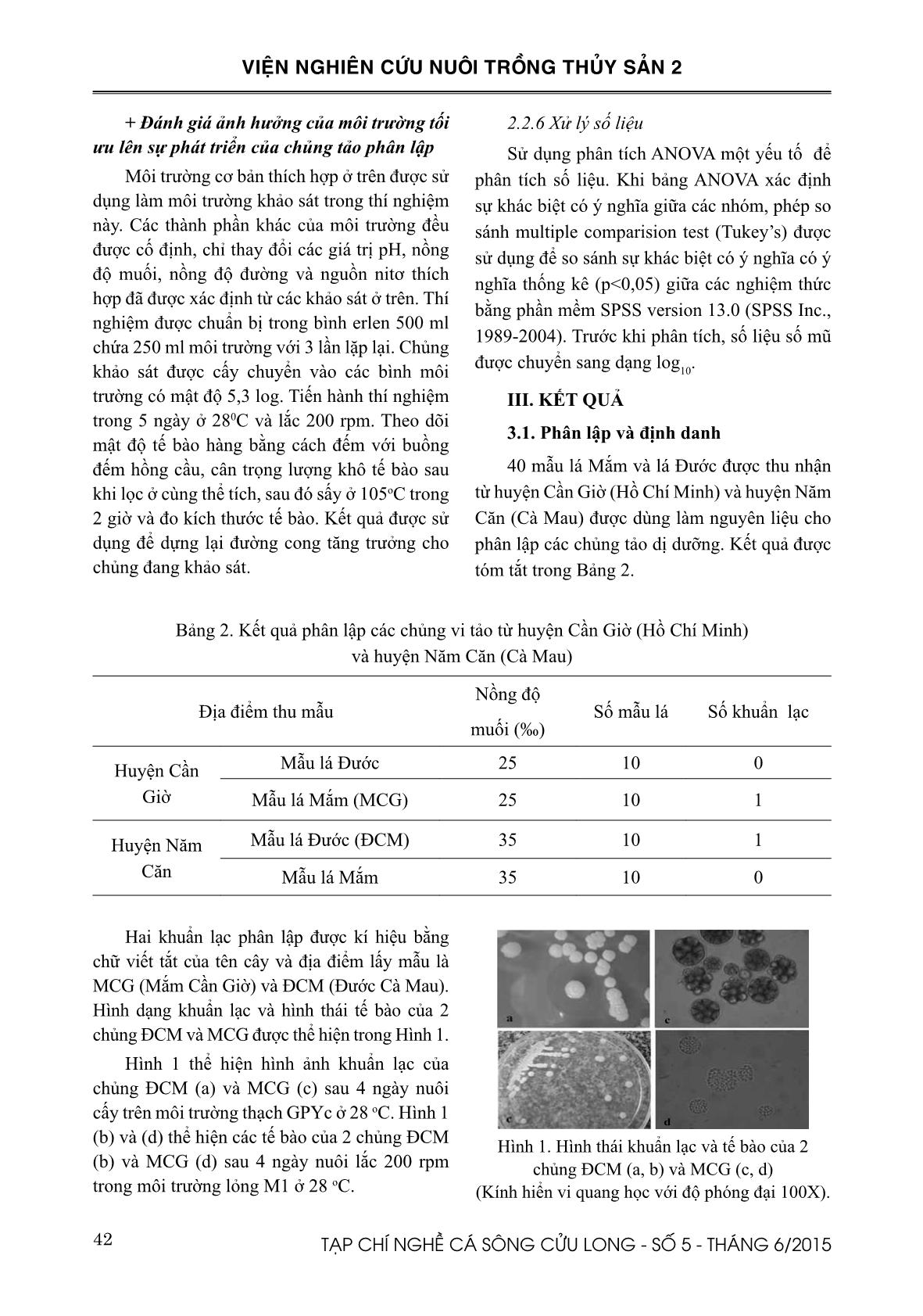 Kết quả phân lập Schizochytrium mangrove giàu lipid phục vụ cho nuôi trồng thủy sản trang 5