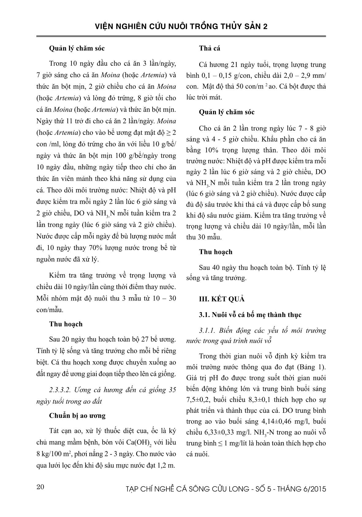 Kết quả ban đầu sinh sản nhân tạo cá trà sóc (Probarbus jullieni sauvage, 1880) trang 4