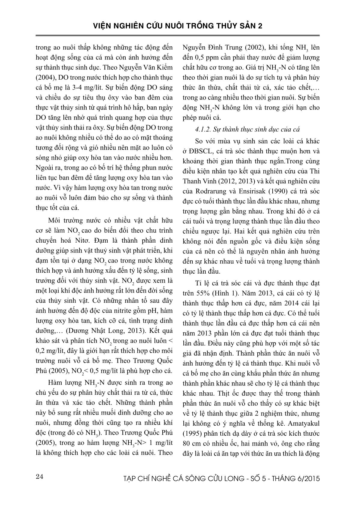 Kết quả ban đầu sinh sản nhân tạo cá trà sóc (Probarbus jullieni sauvage, 1880) trang 8