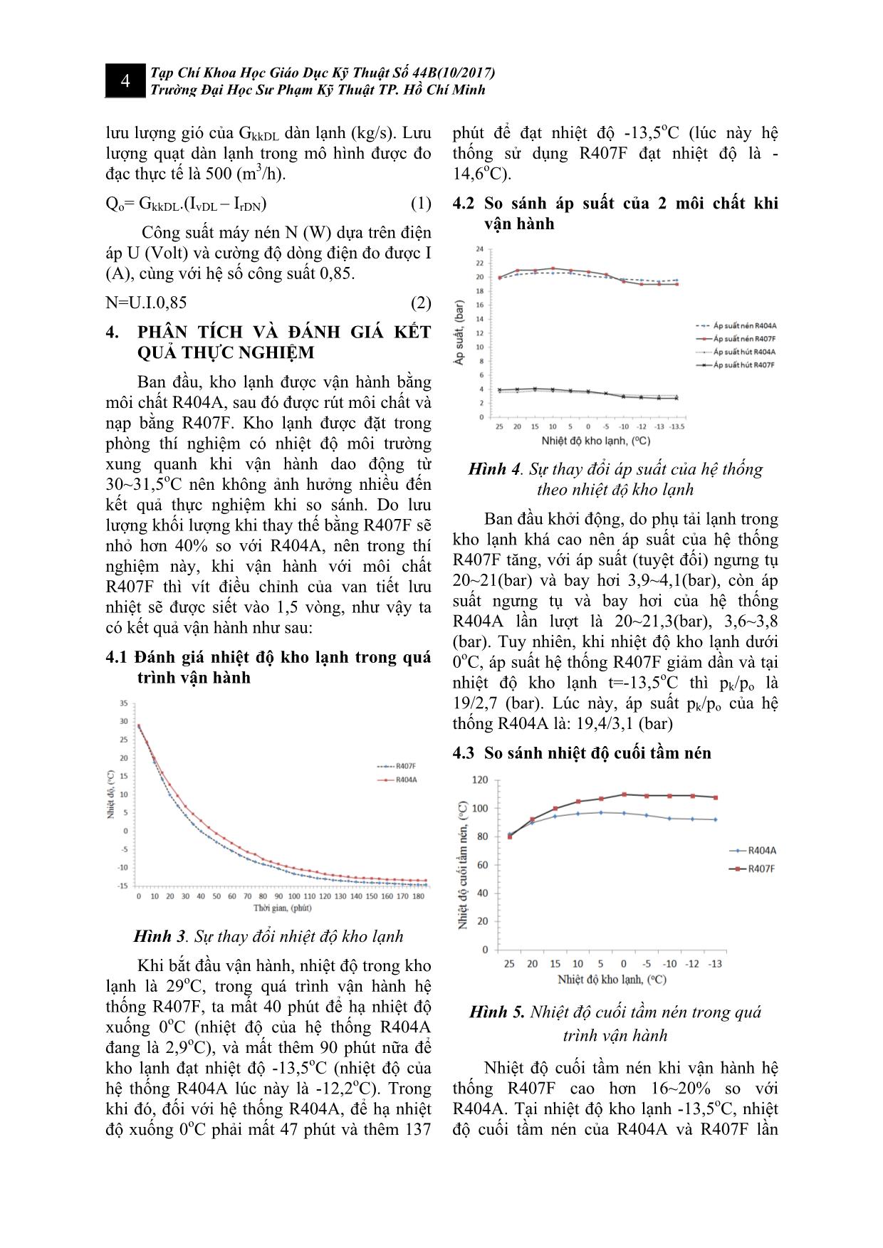 Nghiên cứu thực nghiệm việc thay thế môi chất r404a bằng môi chất r407f để tiết kiệm năng lượng và bảo vệ môi trường trang 4