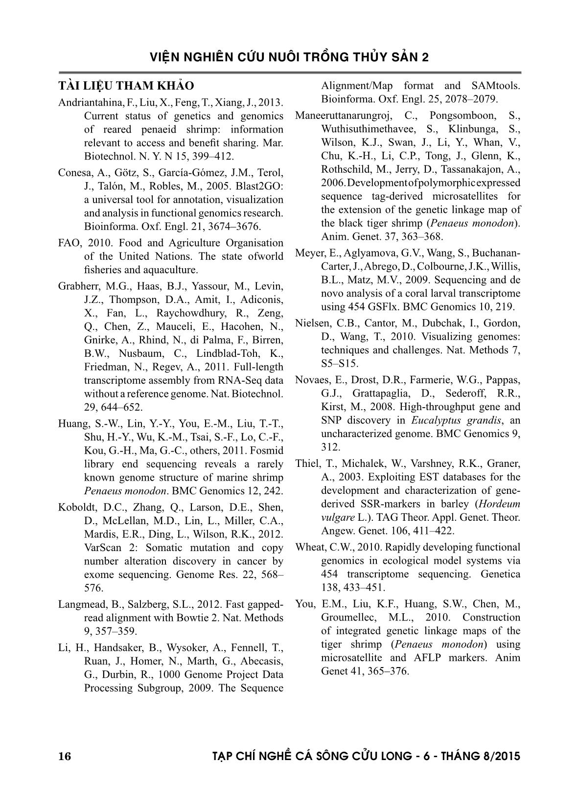 Lắp ráp, chú giải và phân tích hệ phiên mã tôm sú Penaeus monodon trang 8