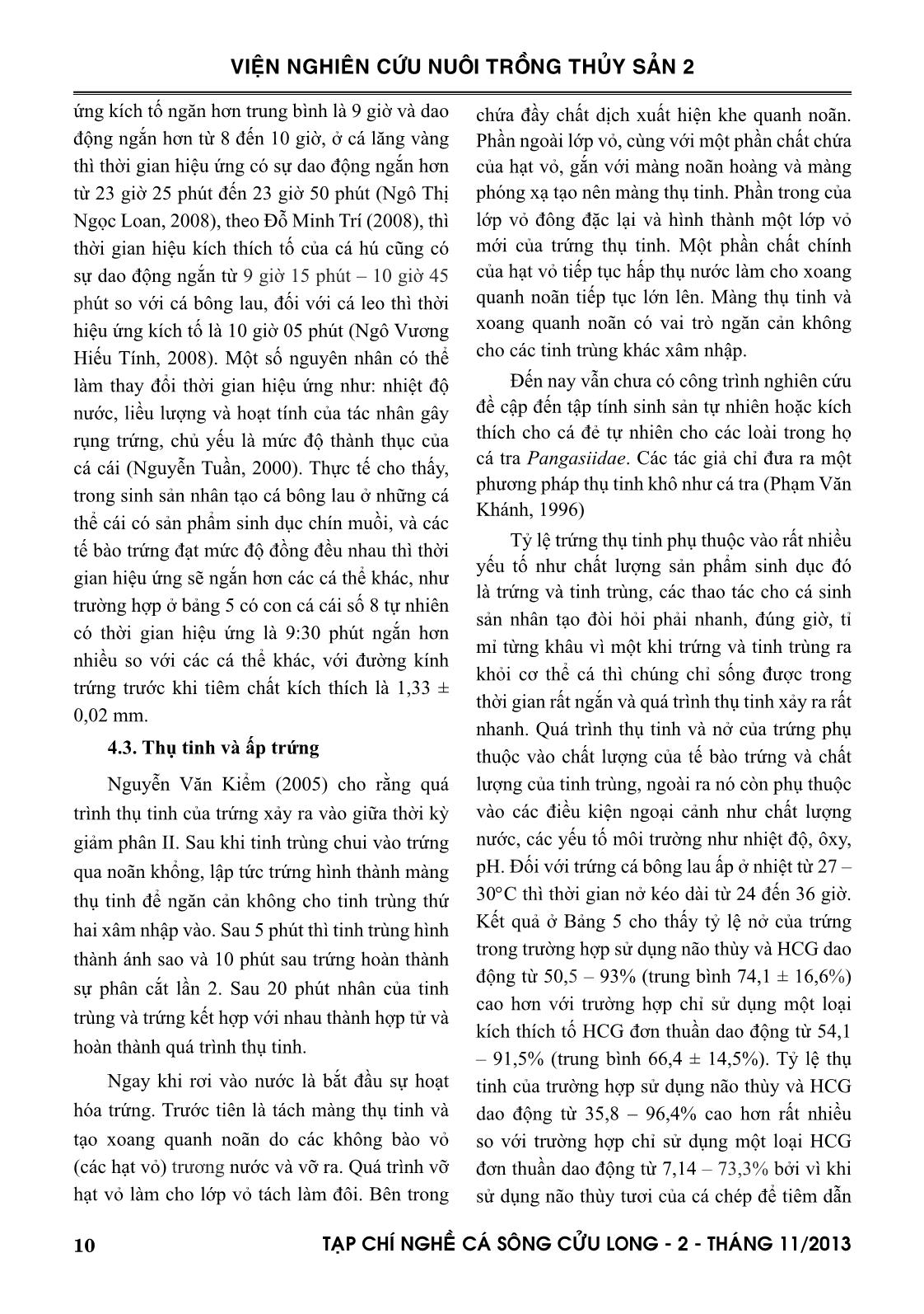 Tạp chí Nghề cá sông Cửu Long - Số 02/2013 trang 10