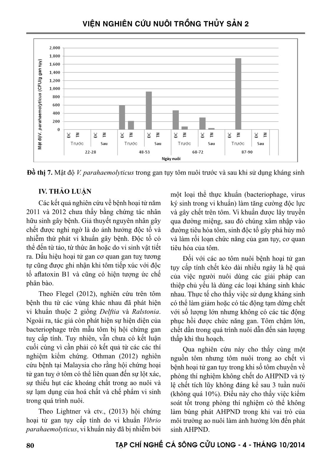 Một số kết quả về nghiên cứu bệnh hoại tử gan tụy cấp tính trên tôm nuôi ở đồng bằng sông Cửu Long và biện pháp kiểm soát trang 8