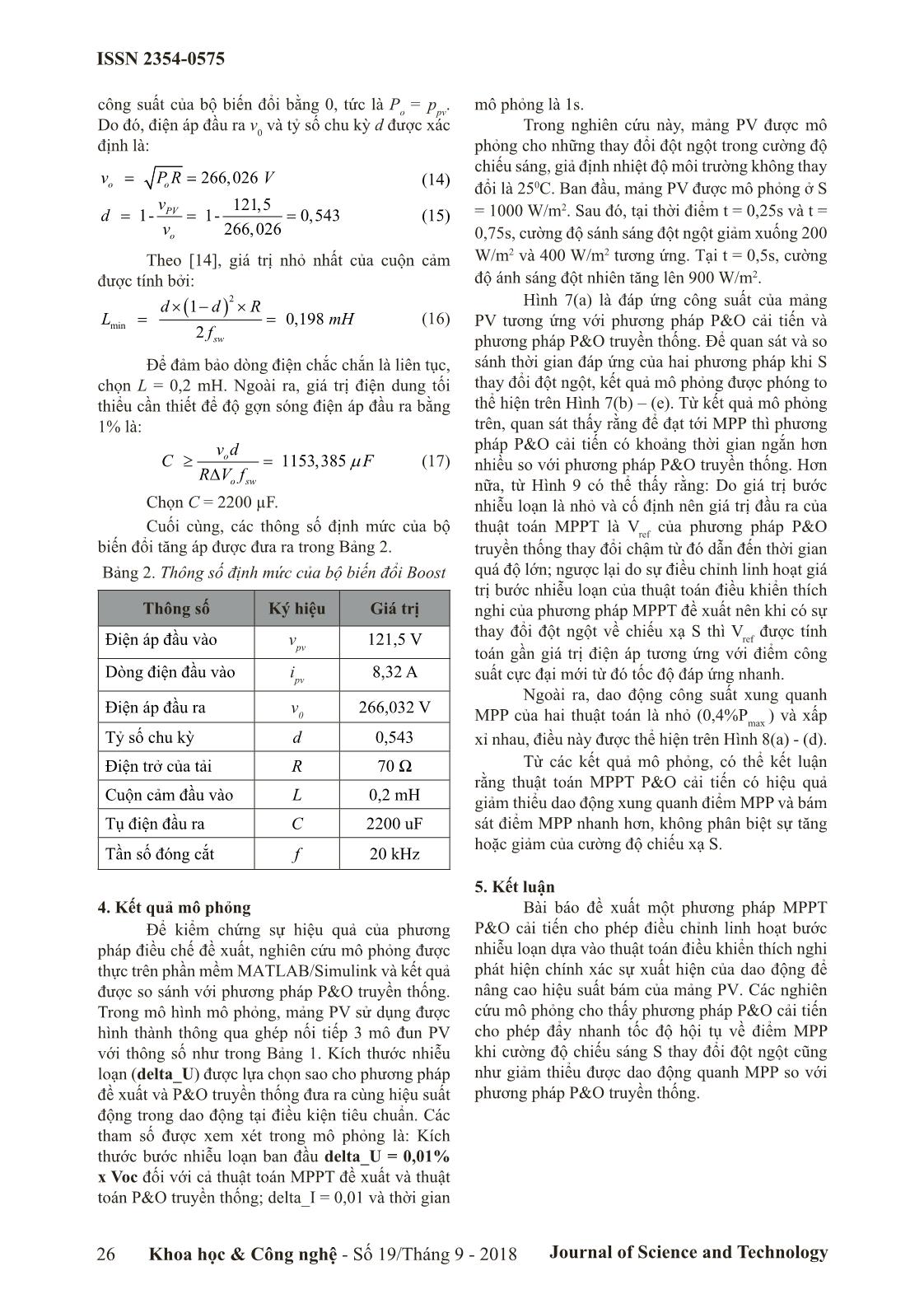 Phương pháp bám điểm công suất cực đại PO cải tiến cho hệ thống quang điện trong điều kiện chiếu sáng thay đổi nhanh trang 5