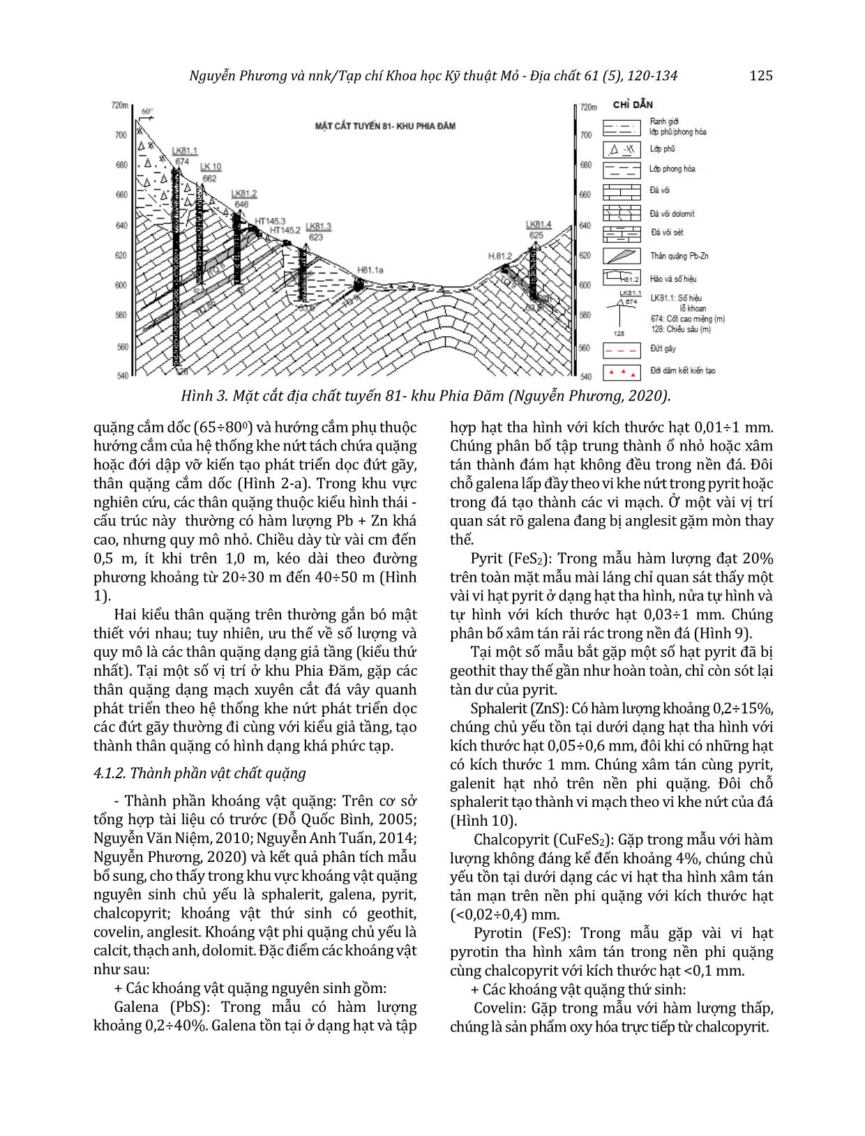 Đặc điểm quặng hóa chì - kẽm khu vực Phia Đăm – Khuổi Mạn trang 6
