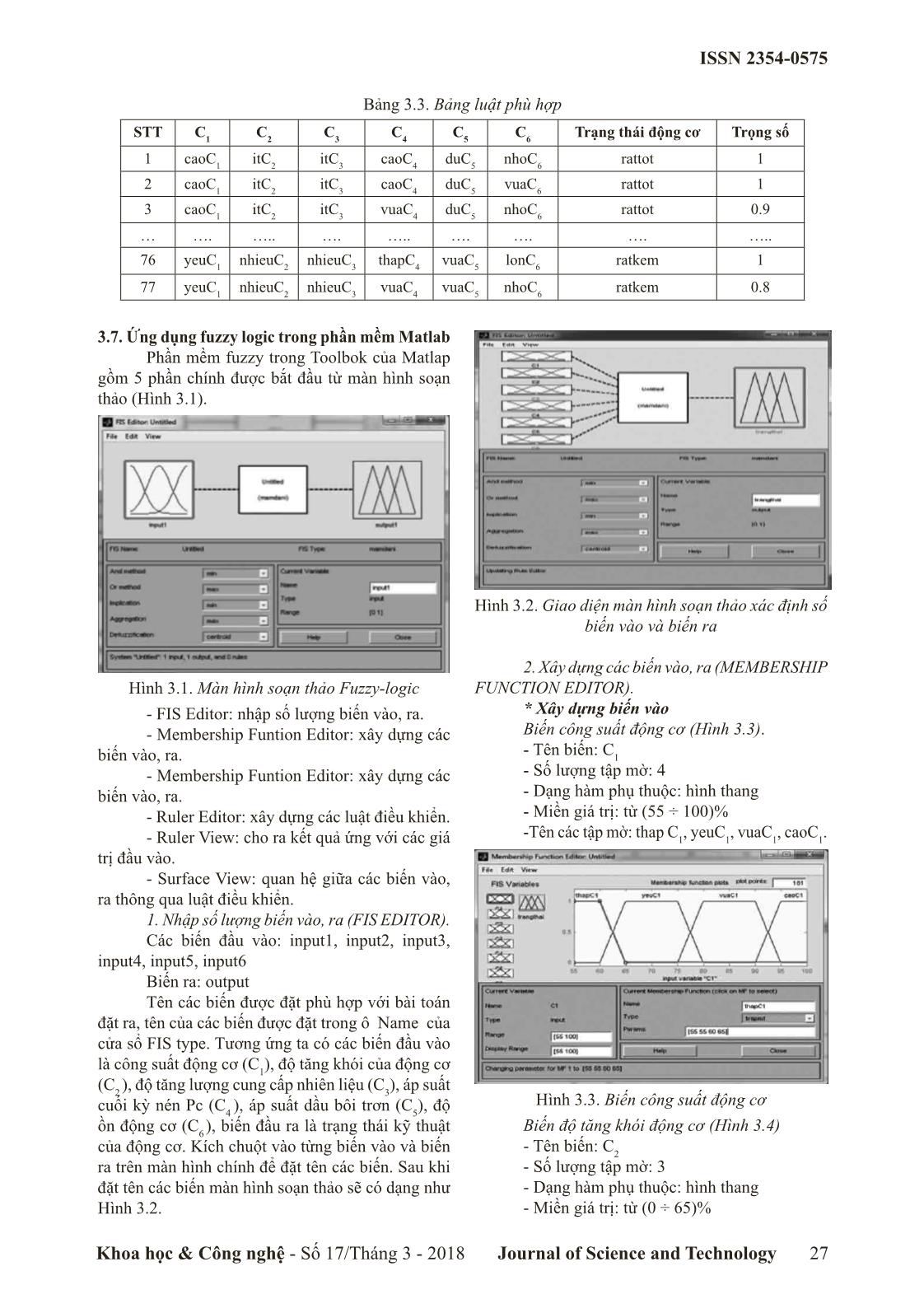 Chẩn đoán trạng thái kỹ thuật của động cơ bằng Logic mờ trang 4