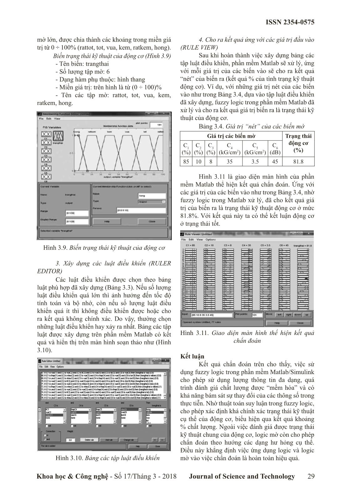 Chẩn đoán trạng thái kỹ thuật của động cơ bằng Logic mờ trang 6