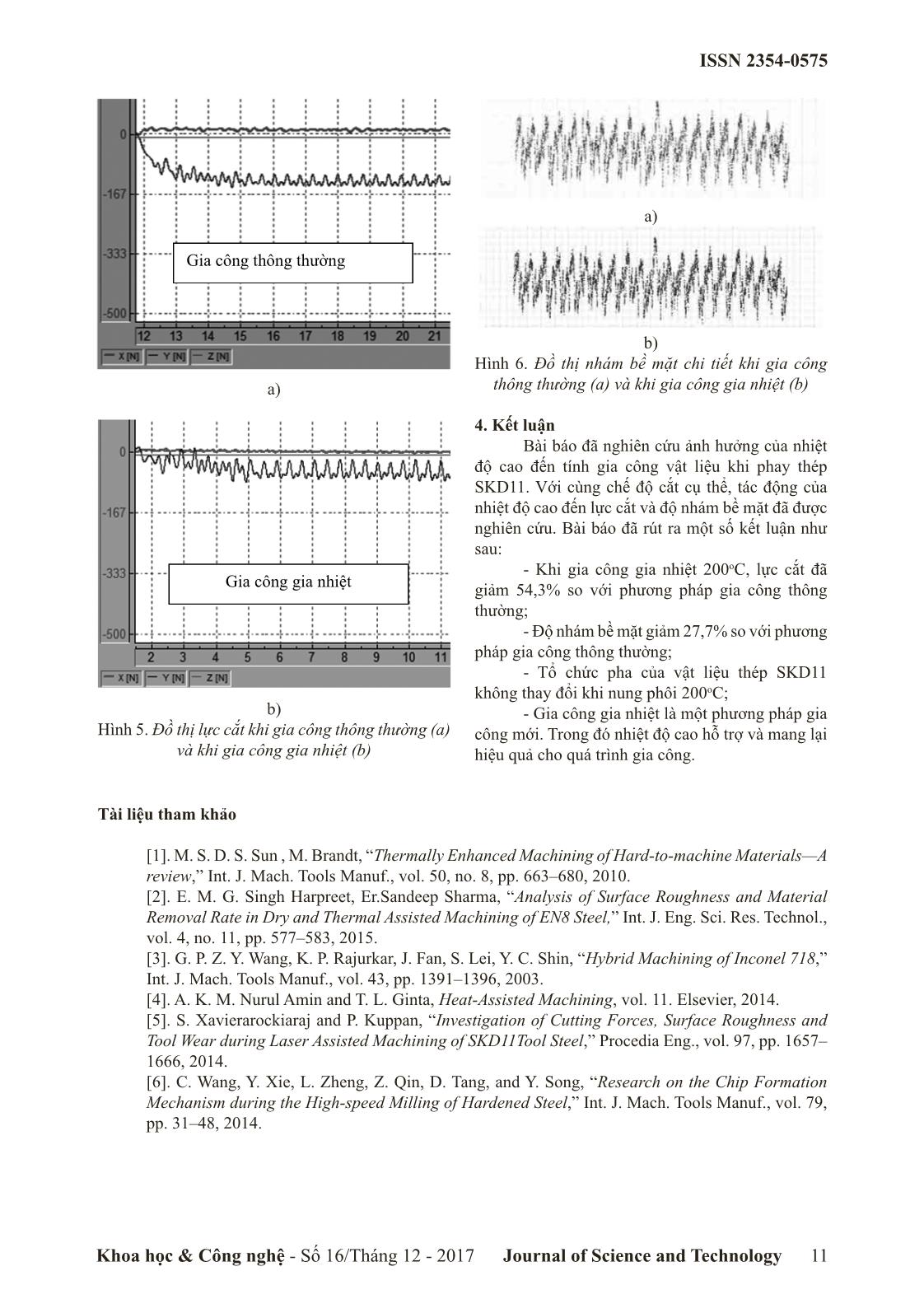 Nghiên cứu ảnh hưởng của quá trình gia nhiệt đến lực cắt và nhám bề mặt khi phay thép SKD11 trang 4
