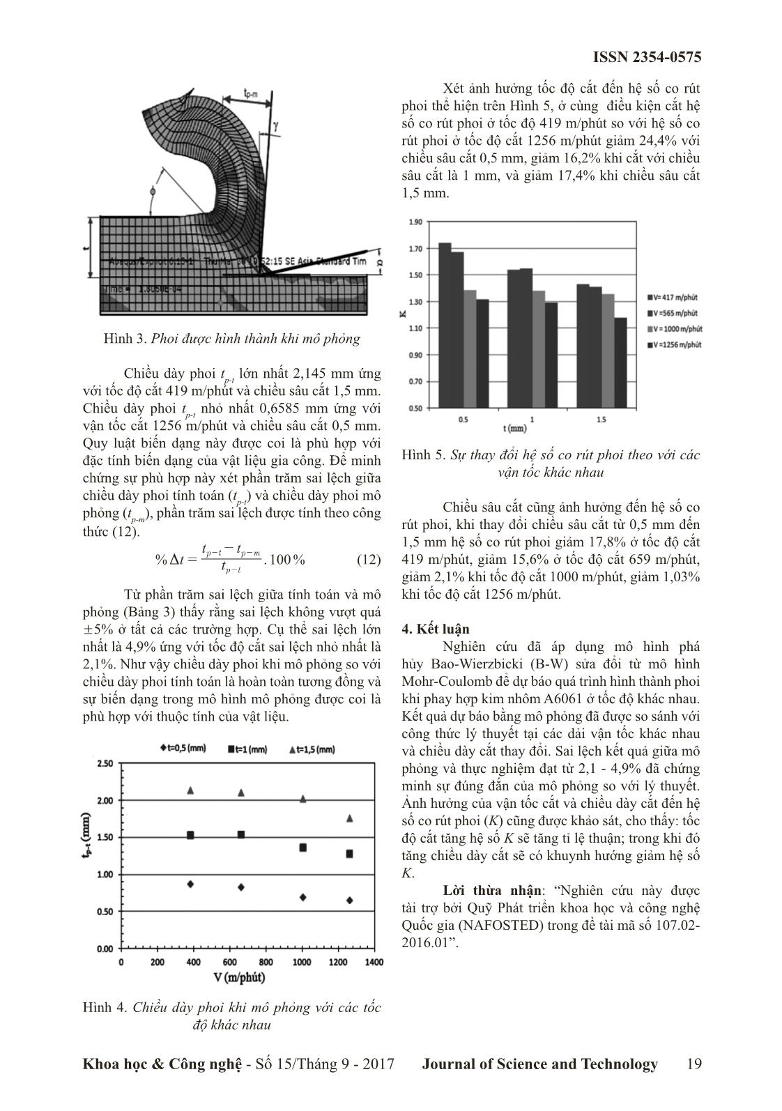 Nghiên cứu sự biến dạng của phoi khi mô phỏng quá trình gia công hợp kim nhôm A6061 trang 4