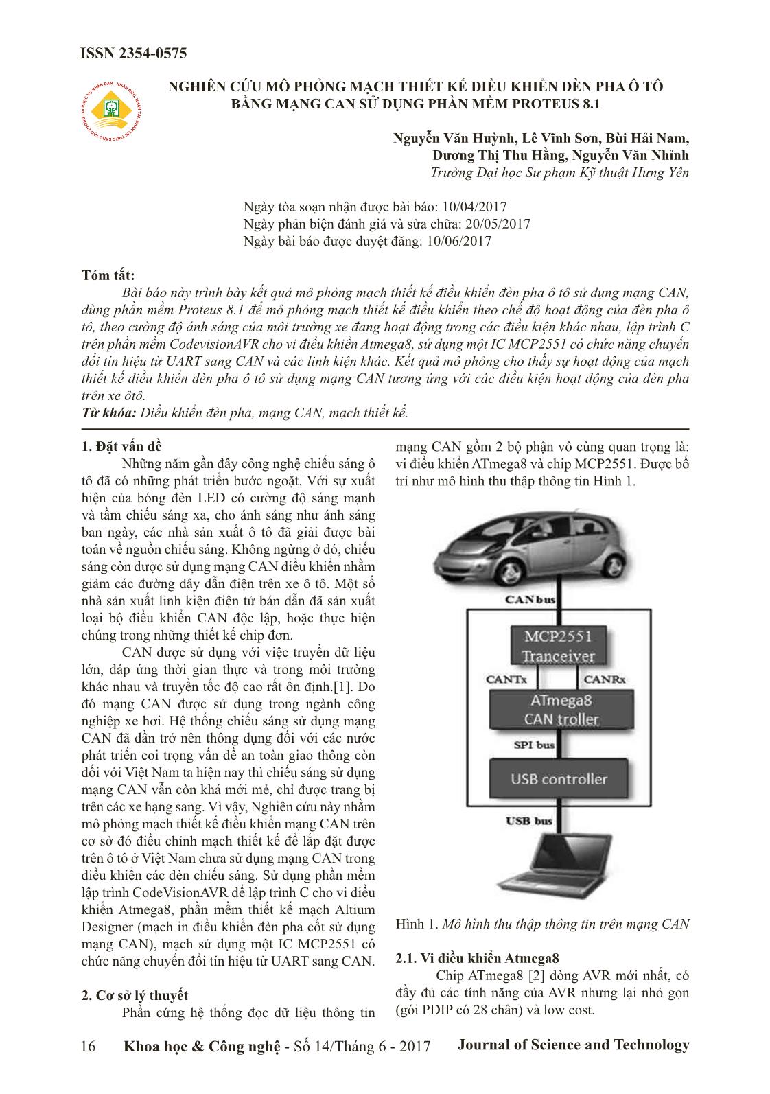 Nghiên cứu mô phỏng mạch thiết kế điều khiển đèn pha ô tô bằng mạng can sử dụng phần mềm proteus 8.1 trang 1