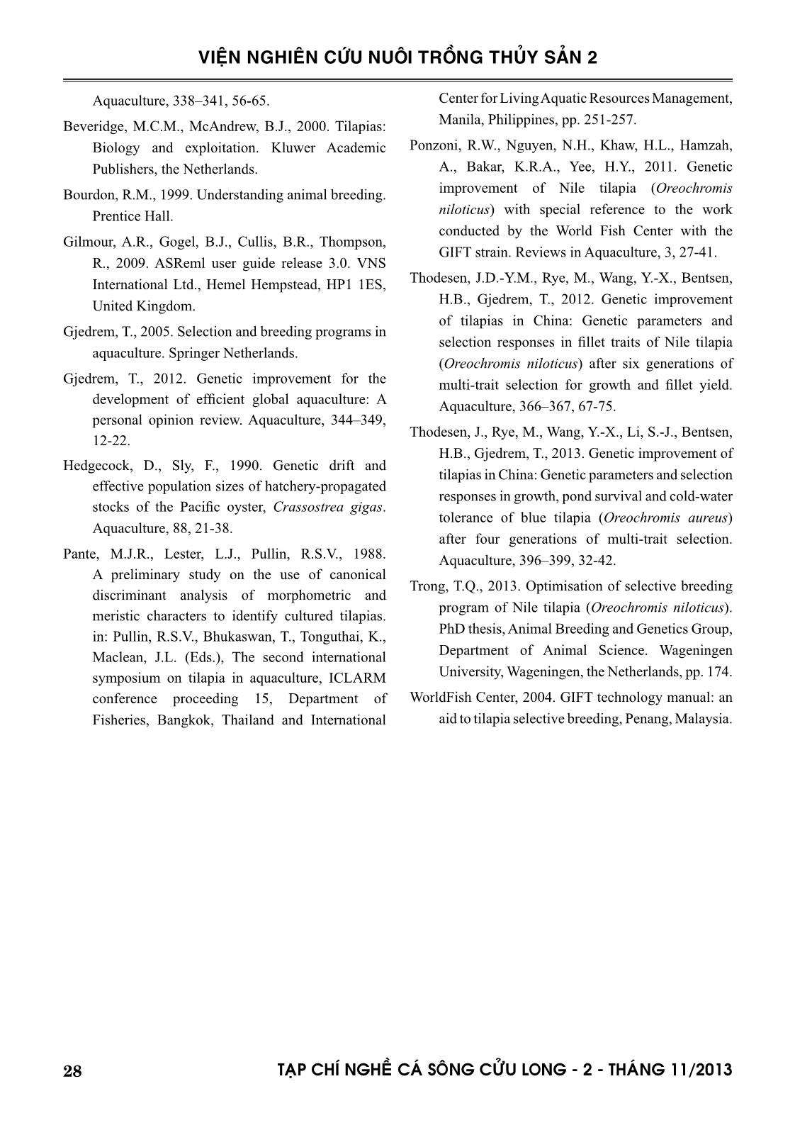 Effect of fish density and feeding level on growth and survival rate of striped catfish (Pangasianodon hypophthalmus) nursing from 21-day fry to fingerling trang 6