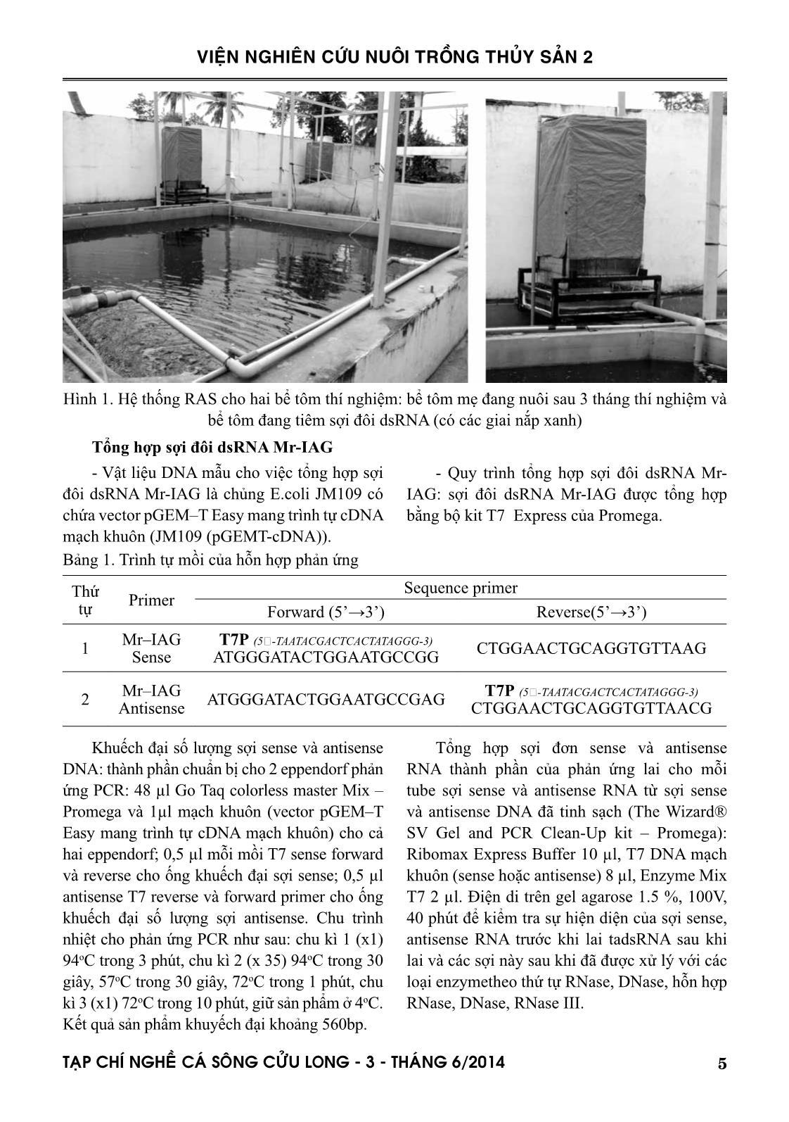 Tạp chí Nghề cá sông Cửu Long - Số 03/2014 trang 5