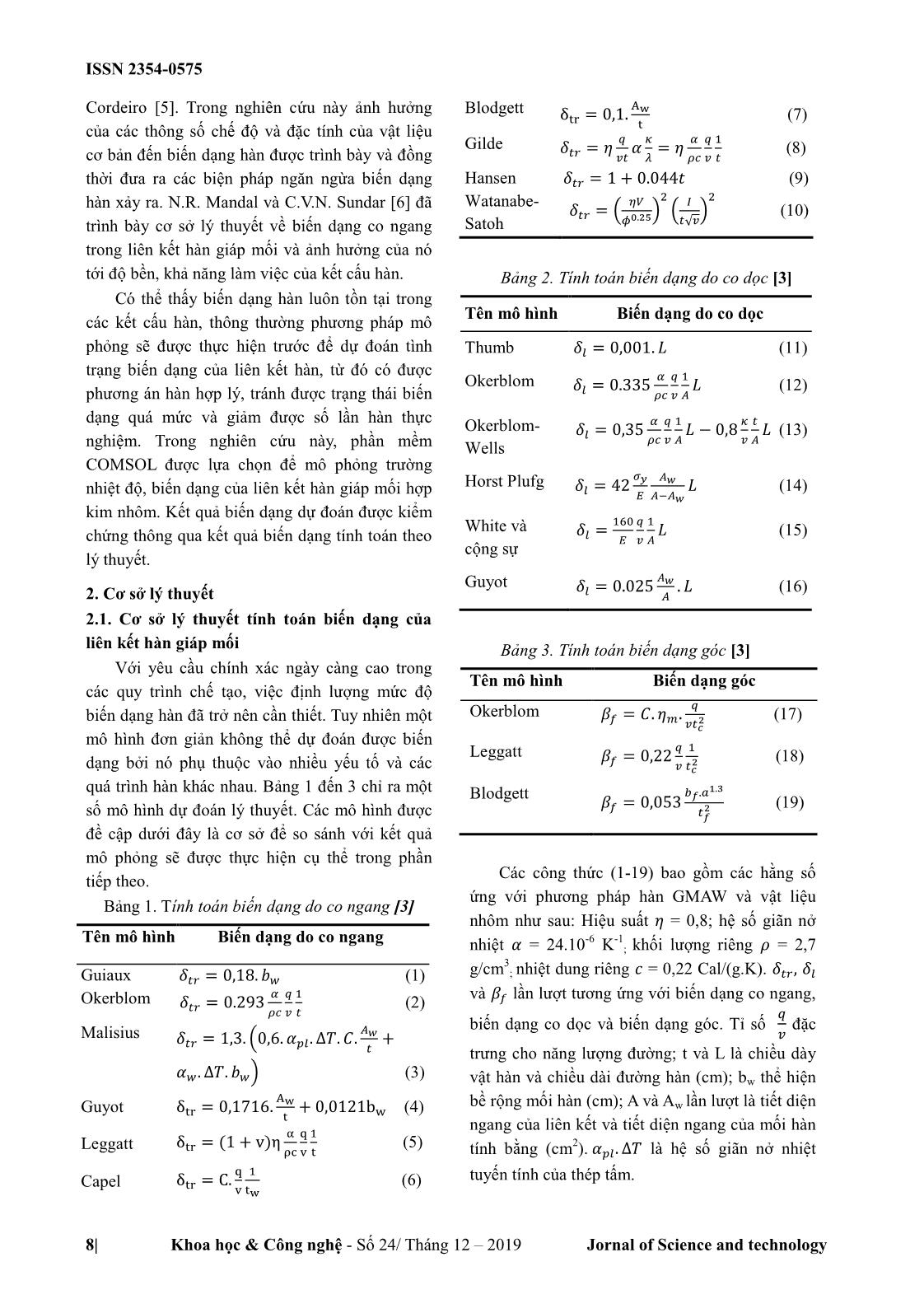 Mô phỏng và tính toán biến dạng của liên kết hàn giáp mối hợp kim nhôm trang 2