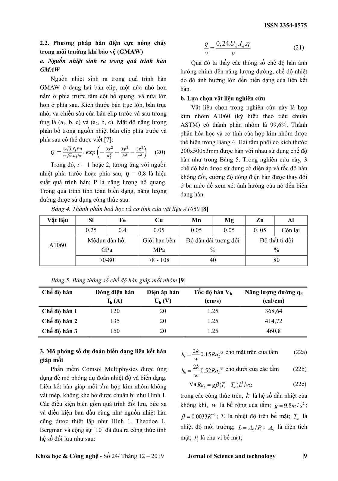 Mô phỏng và tính toán biến dạng của liên kết hàn giáp mối hợp kim nhôm trang 3