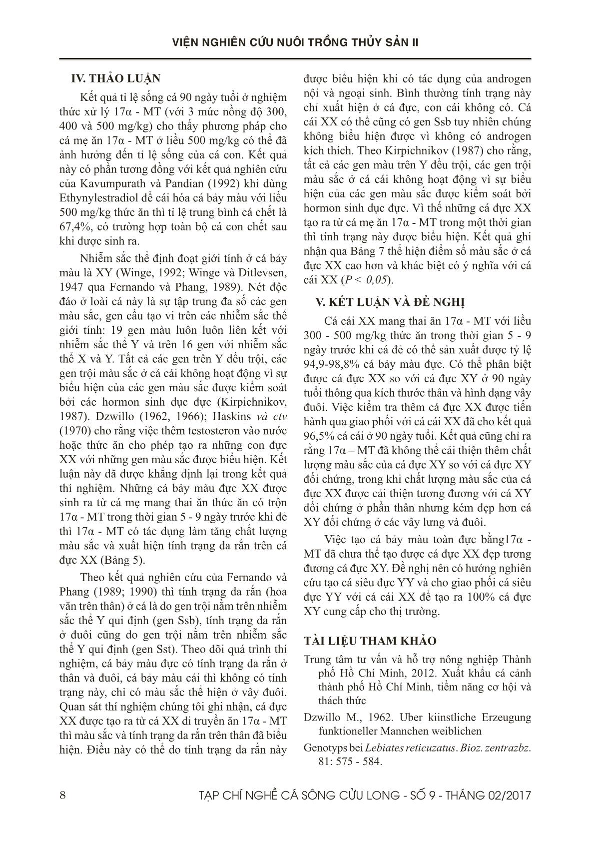 Tạp chí Nghề cá sông Cửu Long - Số 09 - Tháng 2/2017 trang 8