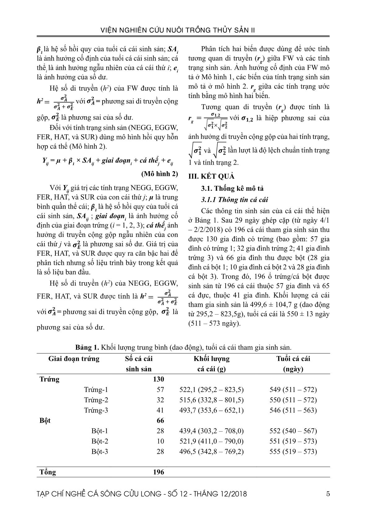 Tạp chí Nghề cá sông Cửu Long - Số 12 - Tháng 12/2018 trang 5