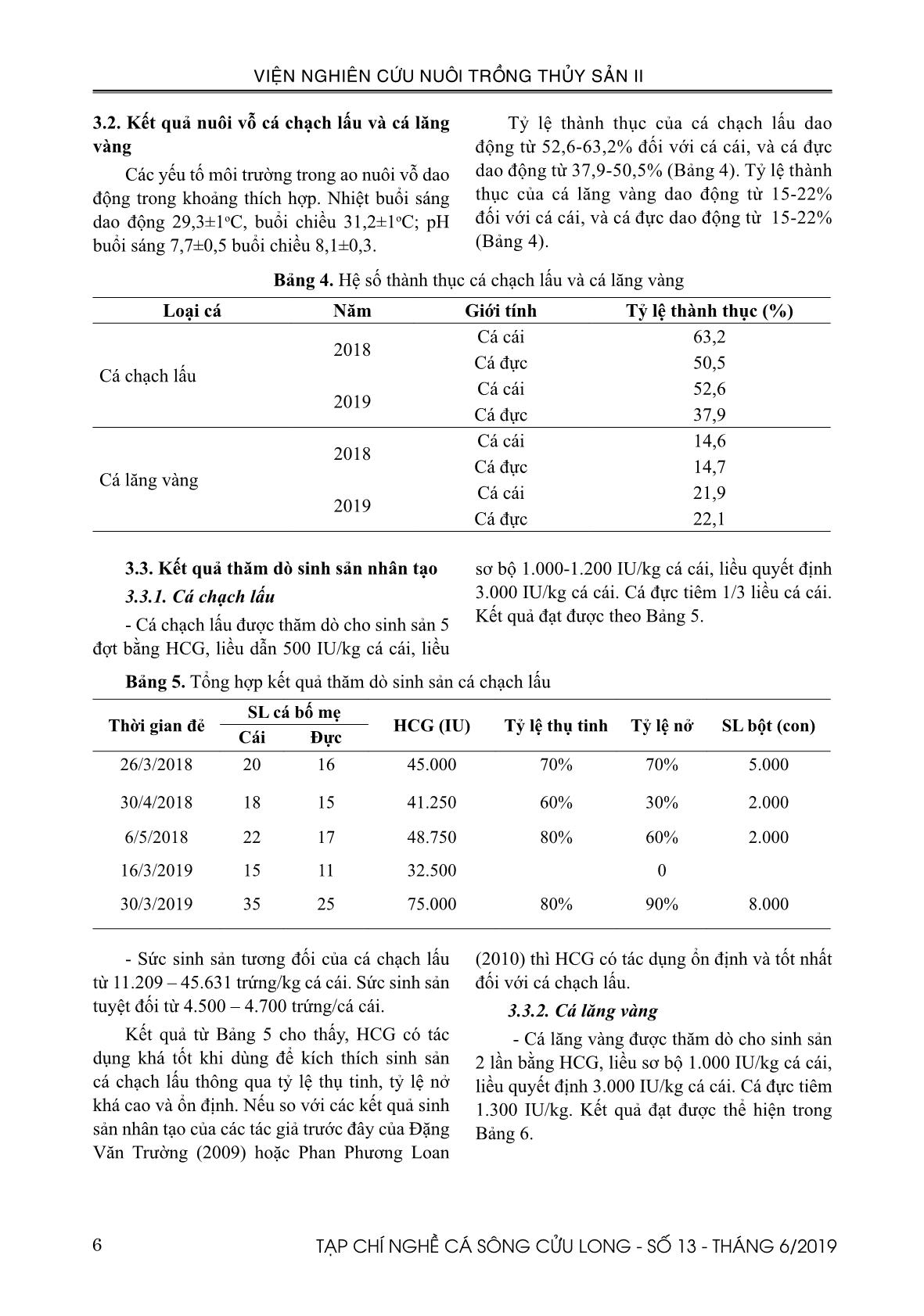 Tạp chí Nghề cá sông Cửu Long - Số 13 - Tháng 6/2019 trang 6