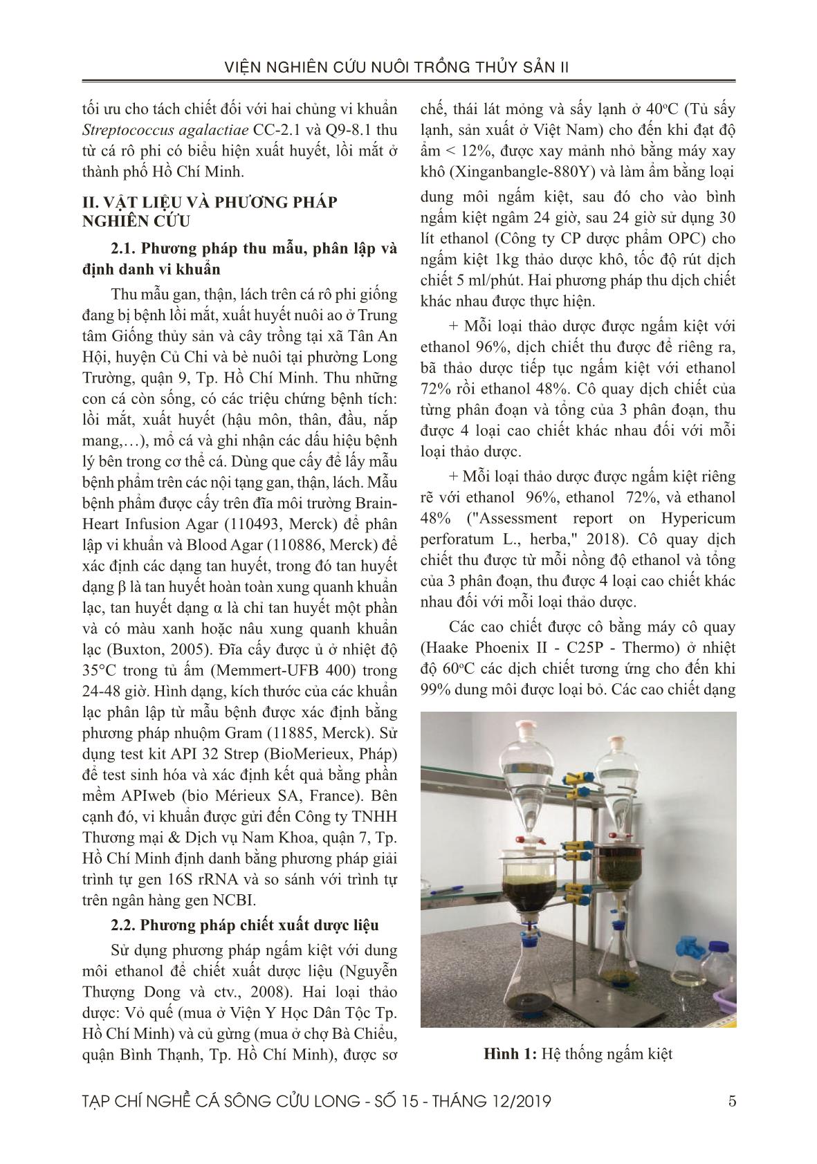 Tạp chí Nghề cá sông Cửu Long - Số 15 - Tháng 12/2019 trang 5
