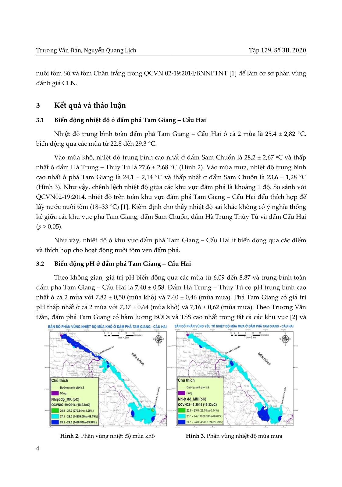 Phân vùng chất lượng nước cho nuôi tôm ở đầm phá Tam Giang – Cầu Hai, tỉnh Thừa Thiên Huế với sự hỗ trợ của GIS trang 4