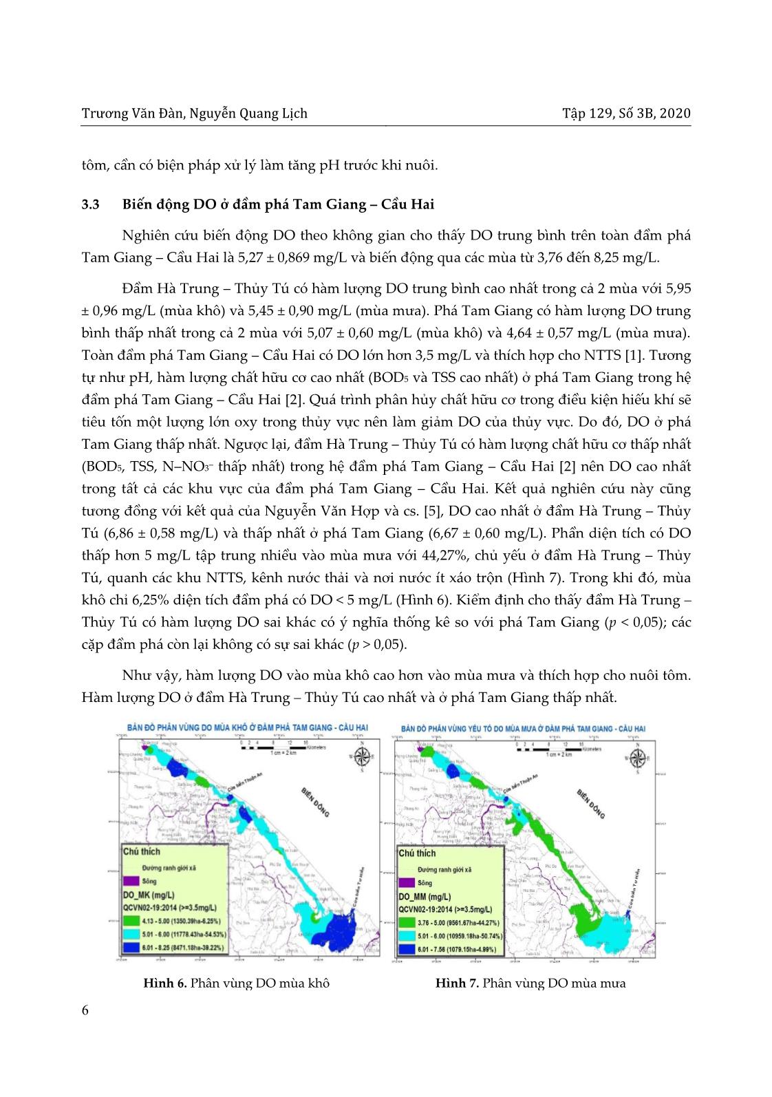 Phân vùng chất lượng nước cho nuôi tôm ở đầm phá Tam Giang – Cầu Hai, tỉnh Thừa Thiên Huế với sự hỗ trợ của GIS trang 6