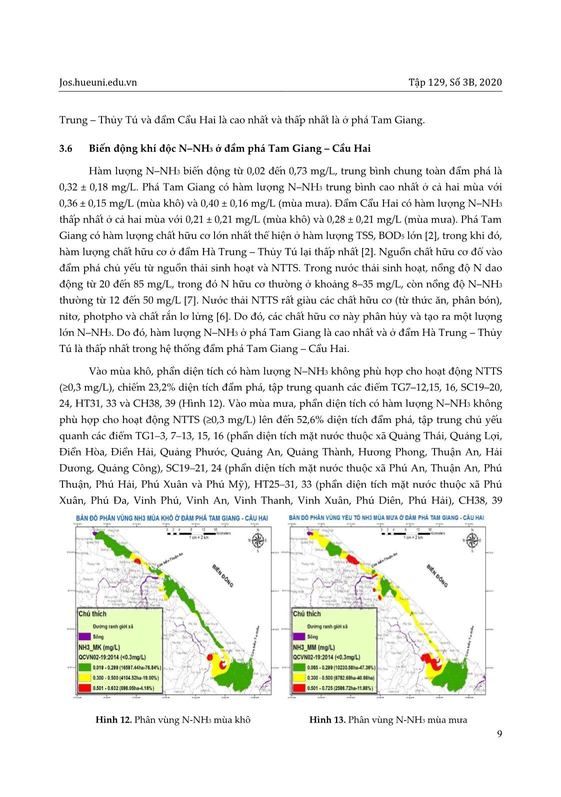 Phân vùng chất lượng nước cho nuôi tôm ở đầm phá Tam Giang – Cầu Hai, tỉnh Thừa Thiên Huế với sự hỗ trợ của GIS trang 9