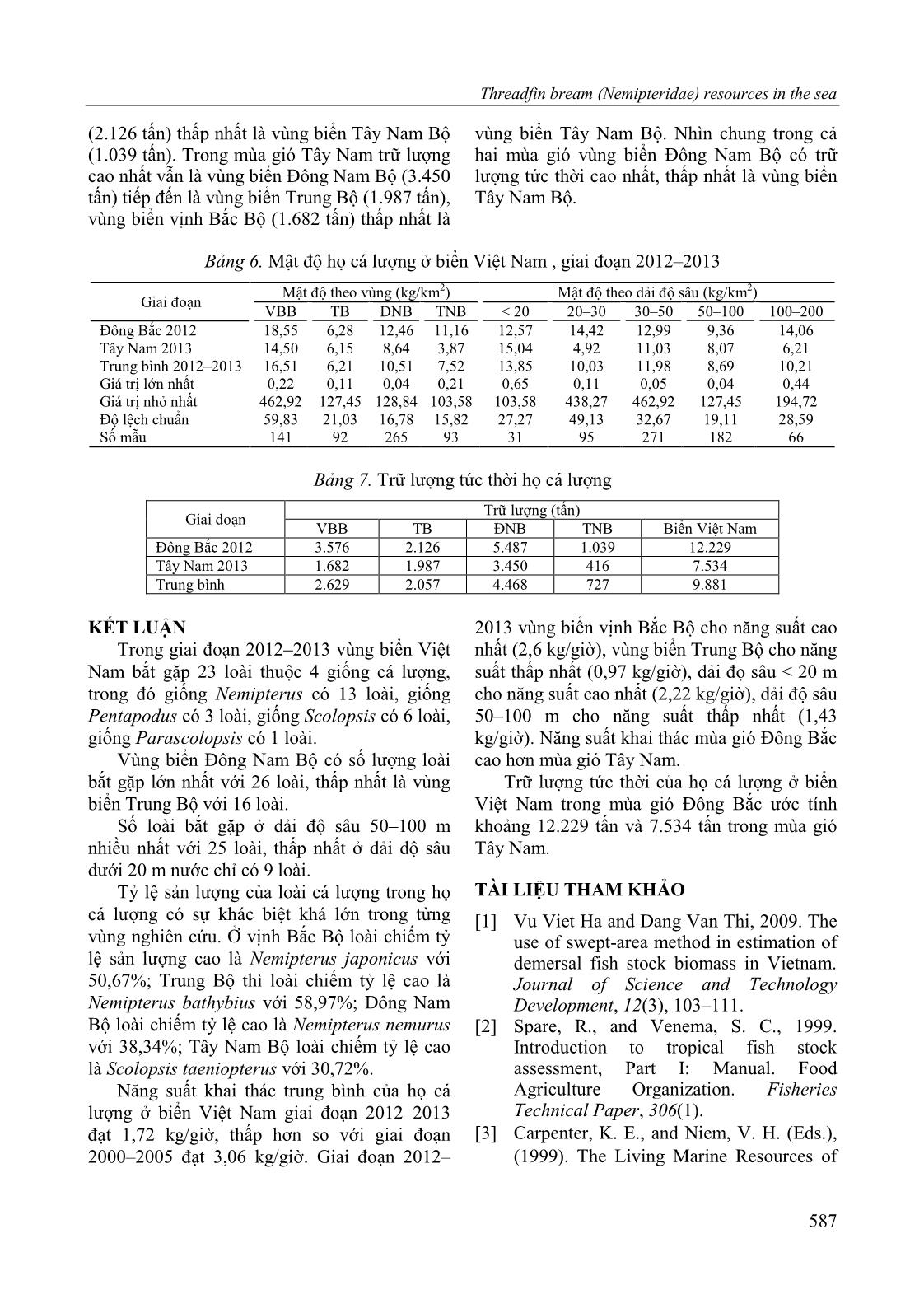 Threadfin bream (Nemipteridae) resources in the sea of Vietnam based on the bottom trawl surveys trang 9