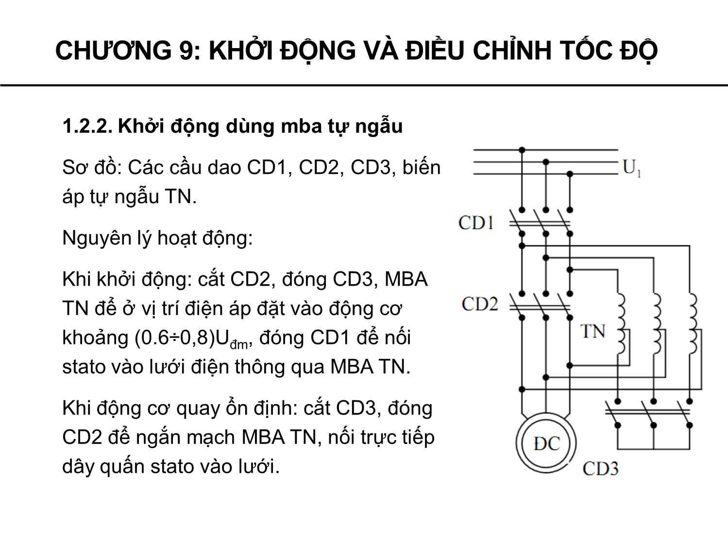 Bài giảng Máy điện không đồng bộ - Chương 9: Khởi động và điều chỉnh tốc độ động cơ không đồng bộ trang 9