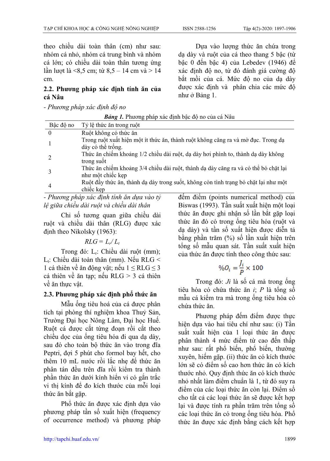 Đặc điểm dinh dưỡng và sinh trưởng của cá nâu Scatophagus argus (Linnaeus, 1776) phân bố ở đầm phá Tam Giang trang 3