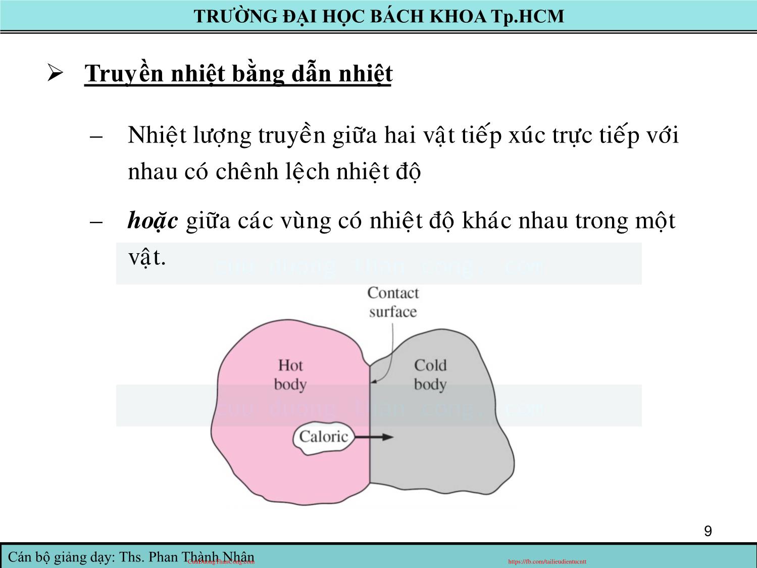 Bài giảng Truyền nhiệt - Chương 1: Tổng quan về truyền nhiệt - Phan Thành Nhân trang 9