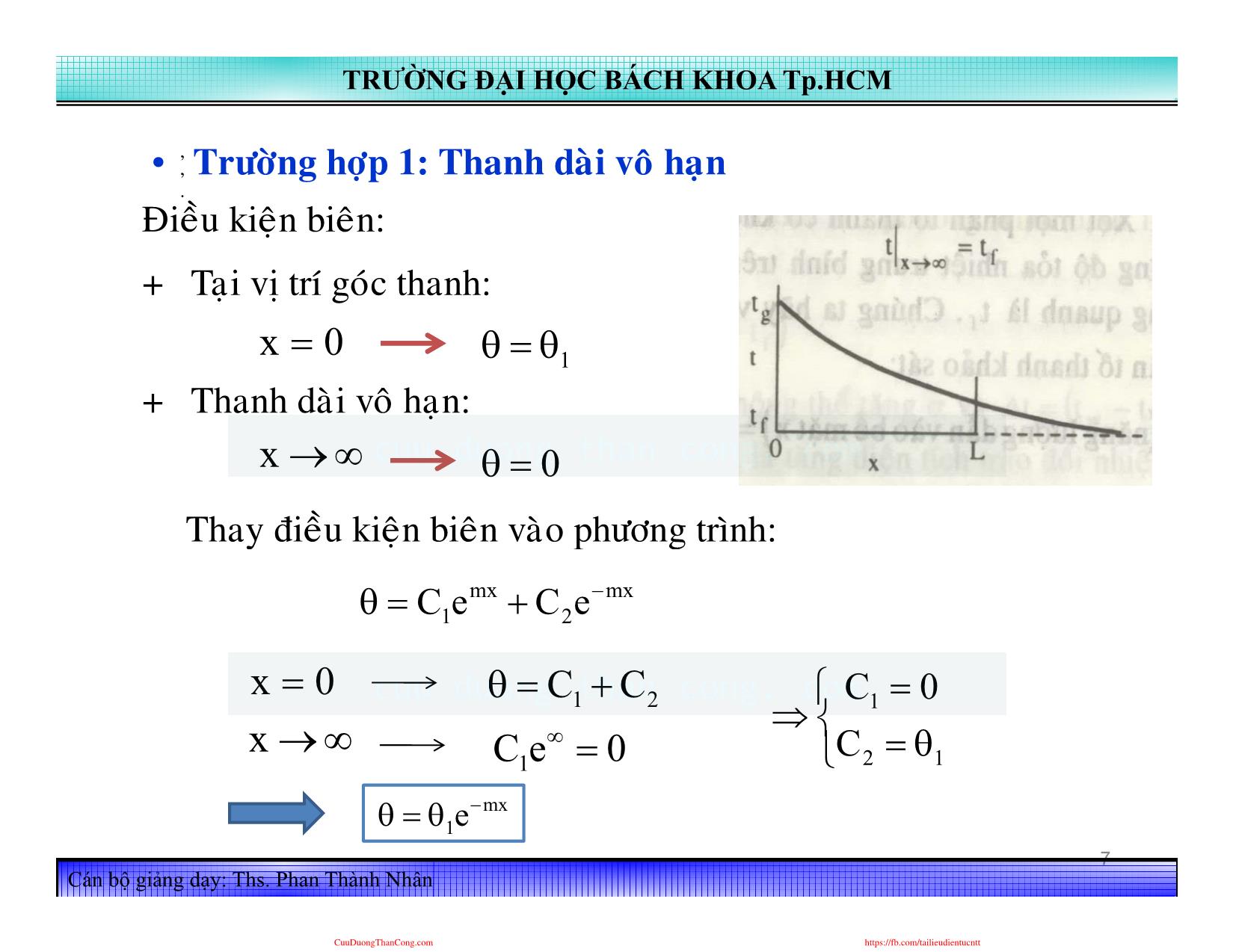 Bài giảng Truyền nhiệt - Chương 3, Phần 2: Dẫn nhiệt qua thanh, cánh - Phan Thành Nhân trang 7