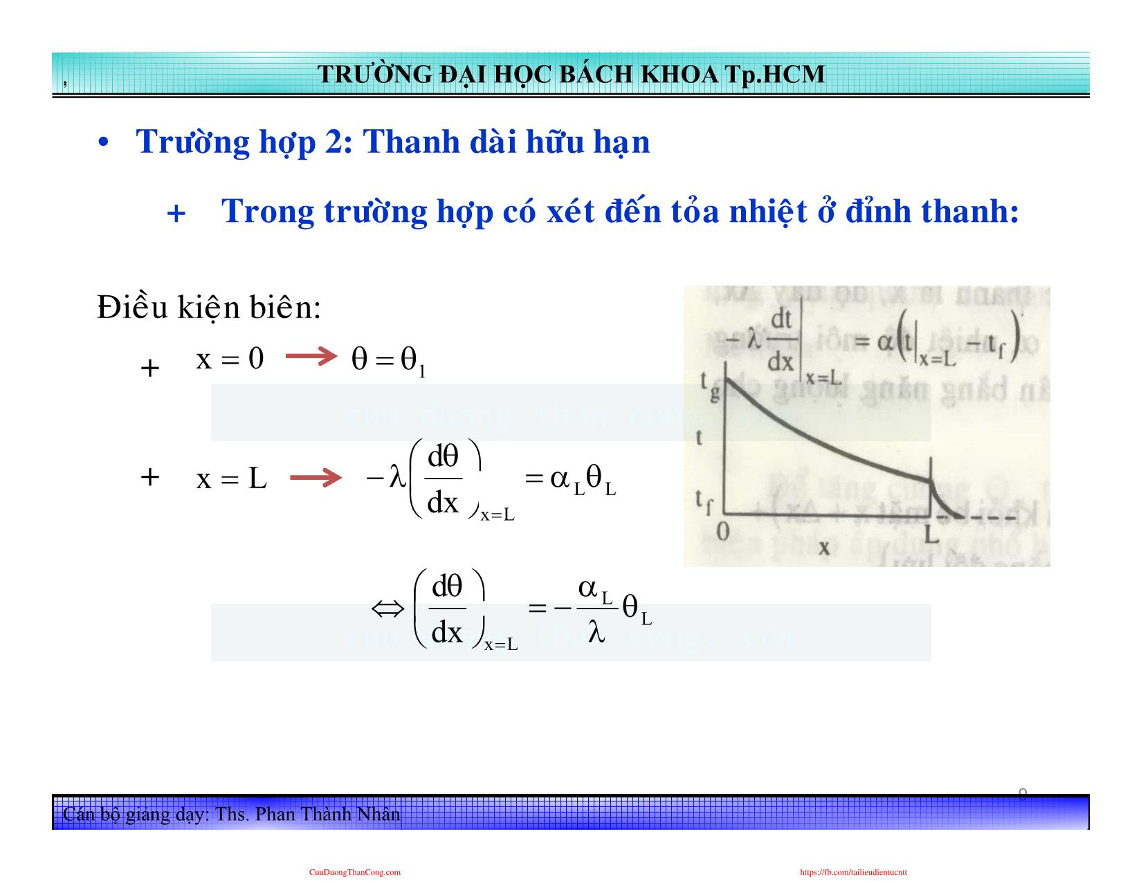 Bài giảng Truyền nhiệt - Chương 3, Phần 2: Dẫn nhiệt qua thanh, cánh - Phan Thành Nhân trang 9