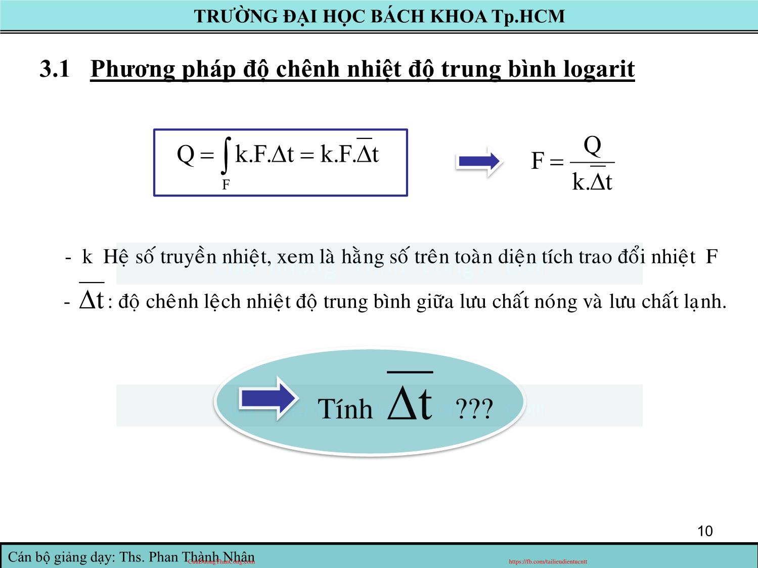 Bài giảng Truyền nhiệt - Chương 8: Thiết bị trao đổi nhiệt - Phan Thành Nhân trang 10