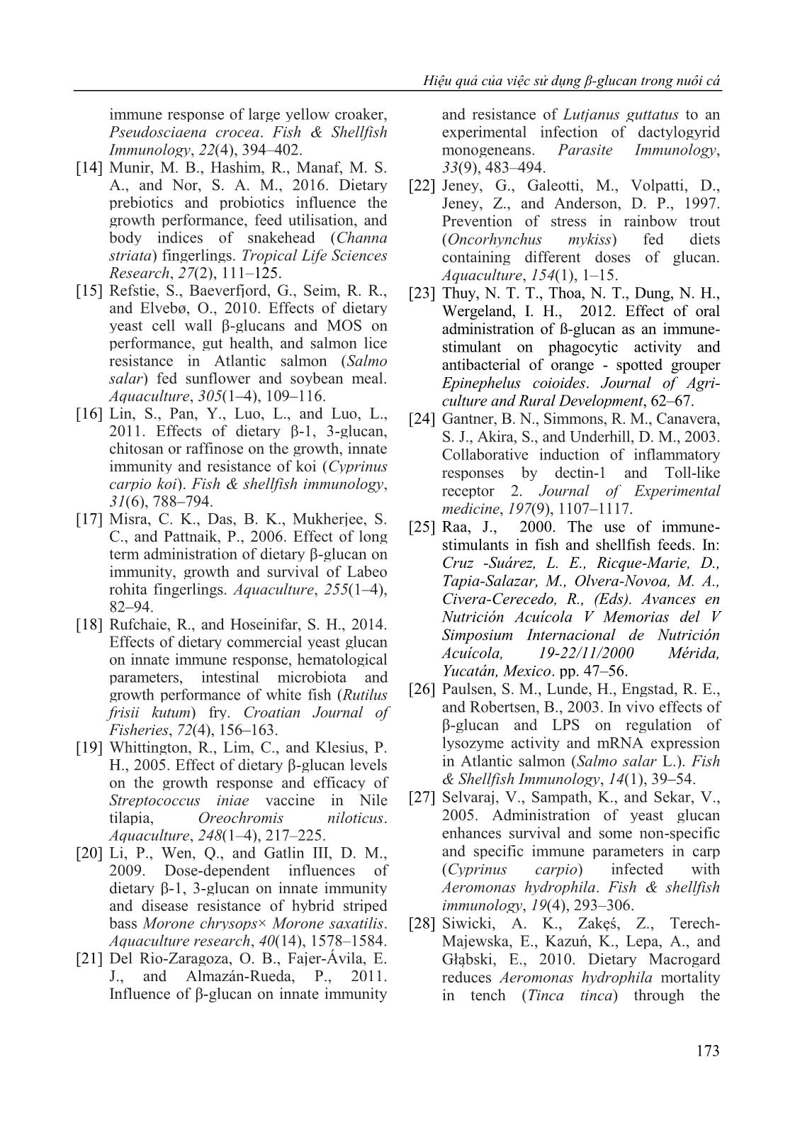 Efficiency of β-glucan utilisation in fish culture trang 7