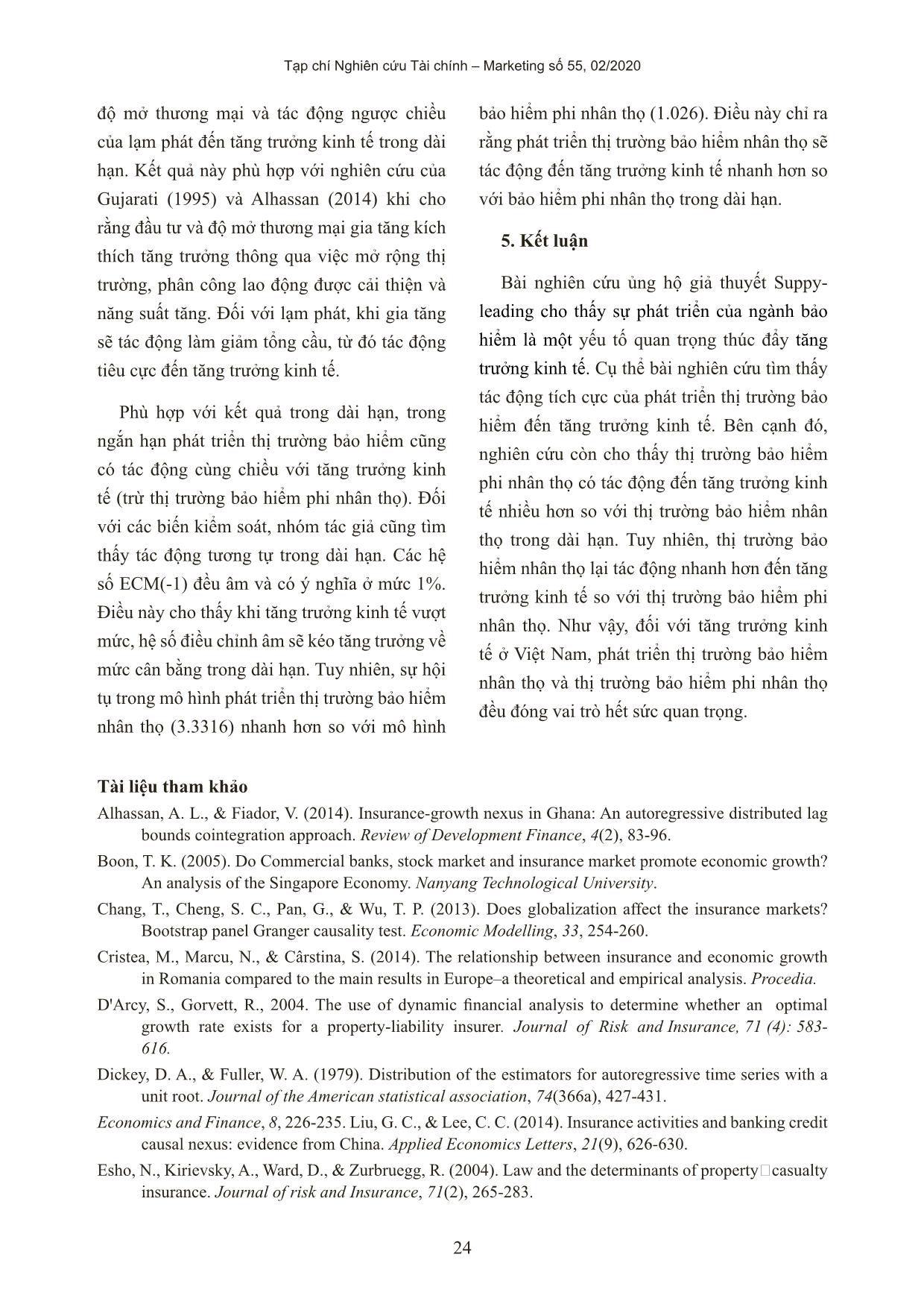 Mối quan hệ giữa phát triển thị trường bảo hiểm và tăng trưởng kinh tế ở Việt Nam trang 10