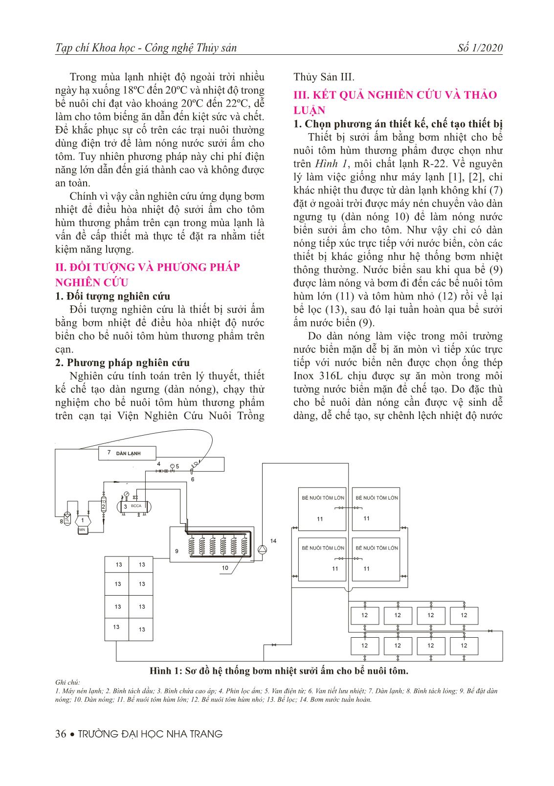 Nghiên cứu ứng dụng bơm nhiệt để sưởi ấm cho bể nuôi tôm hùm thương phẩm trên cạn trang 2