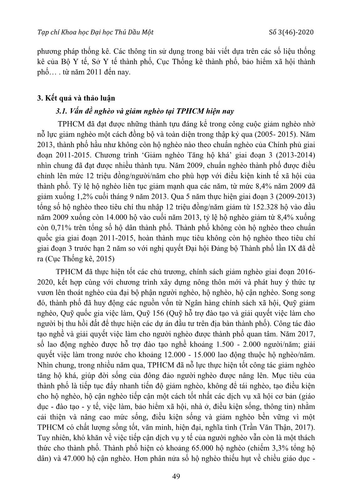 Chất lượng tiếp cận dịch vụ y tế của người nghèo tại thành phố Hồ Chí Minh hiện nay trang 4