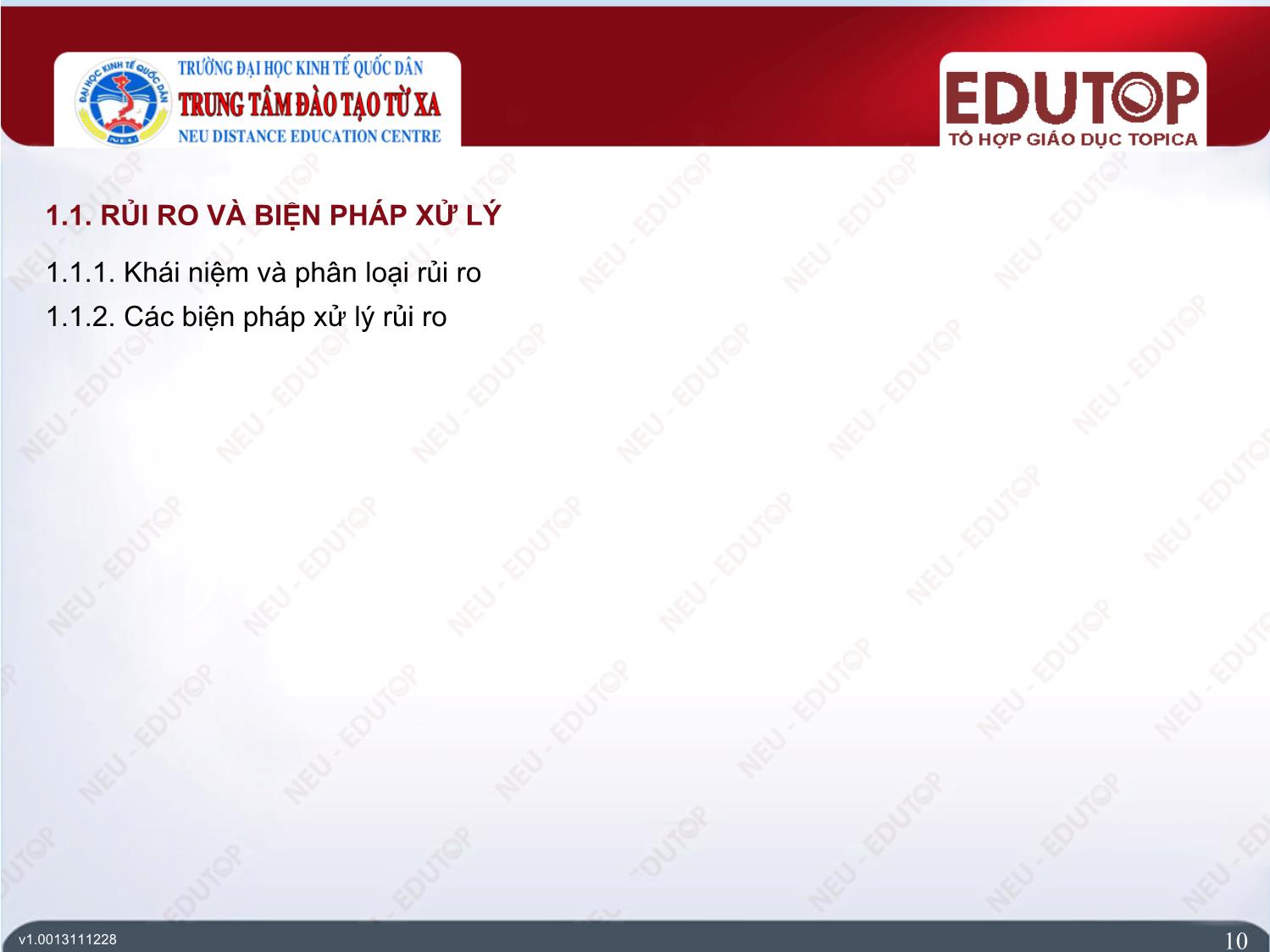 Bài giảng Bảo hiểm thương mại - Bài 1: Tổng quan về bảo hiểm thương mại - Nguyễn Thị Lệ Huyền trang 10