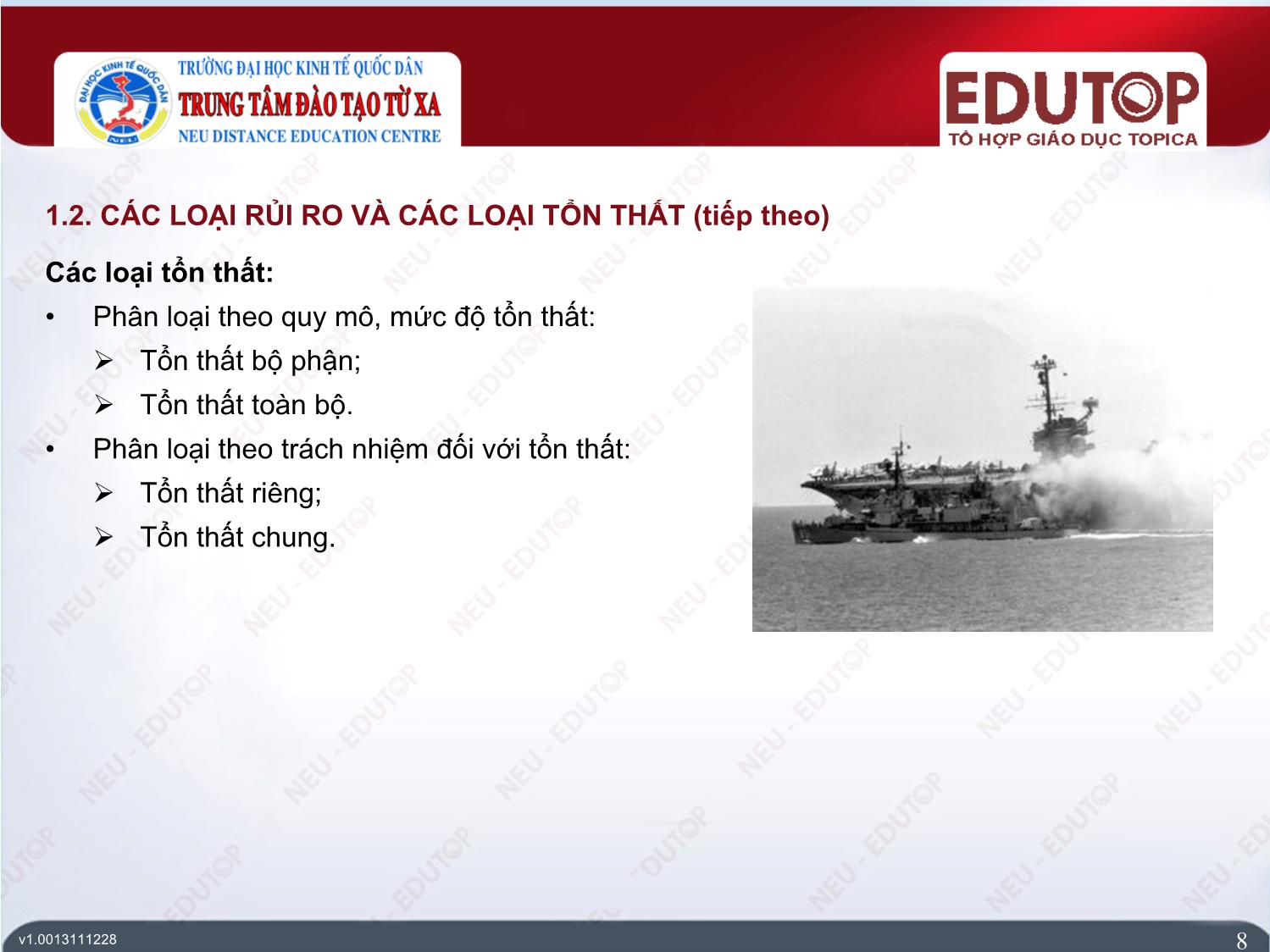 Bài giảng Bảo hiểm thương mại - Bài 2, Phần 1: Bảo hiểm hàng hải - Nguyễn Thị Lệ Huyền trang 8