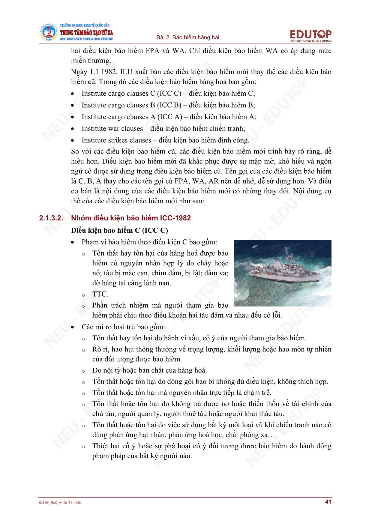 Bài giảng Bảo hiểm thương mại - Bài 2, Phần 2: Bảo hiểm hàng hải - Nguyễn Thị Lệ Huyền trang 9