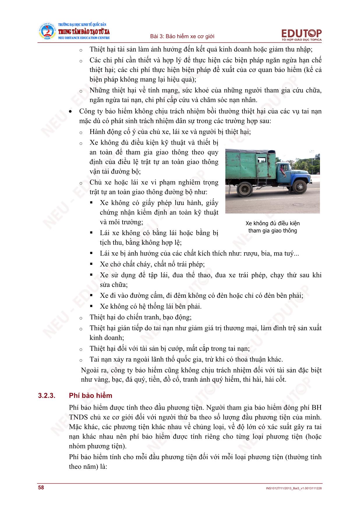 Bài giảng Bảo hiểm thương mại - Bài 3, Phần 2: Bảo hiểm xe cơ giới - Nguyễn Thị Lệ Huyền trang 4
