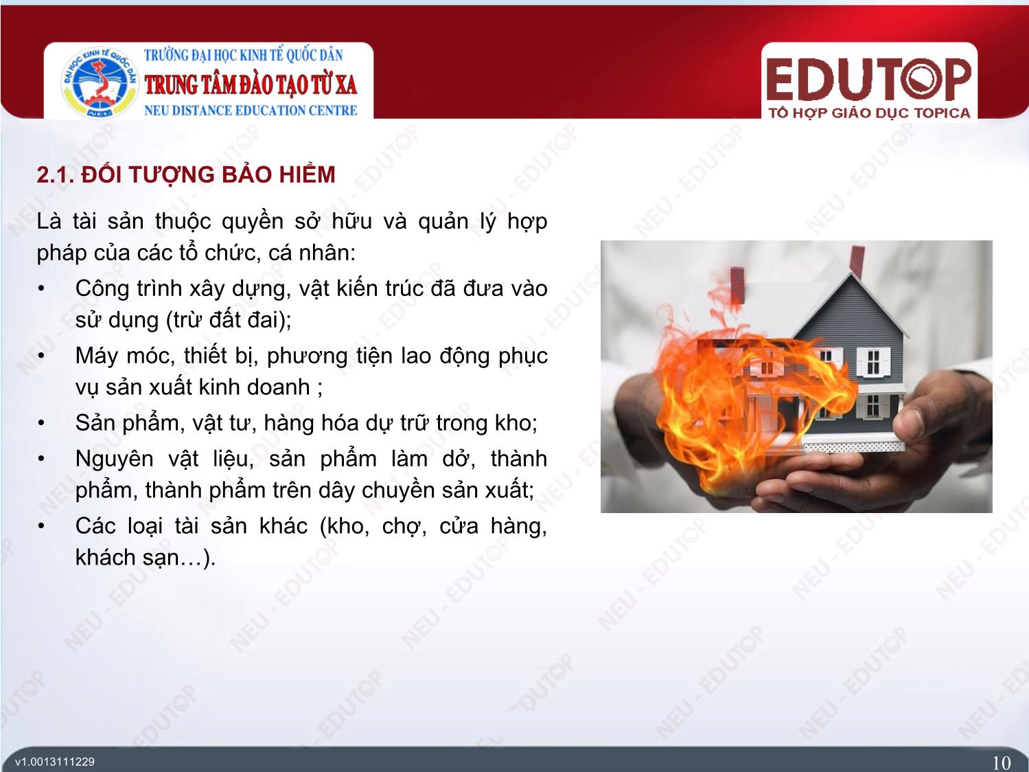 Bài giảng Bảo hiểm thương mại - Bài 4: Bảo hiểm hỏa hoạn - Nguyễn Thị Lệ Huyền trang 10
